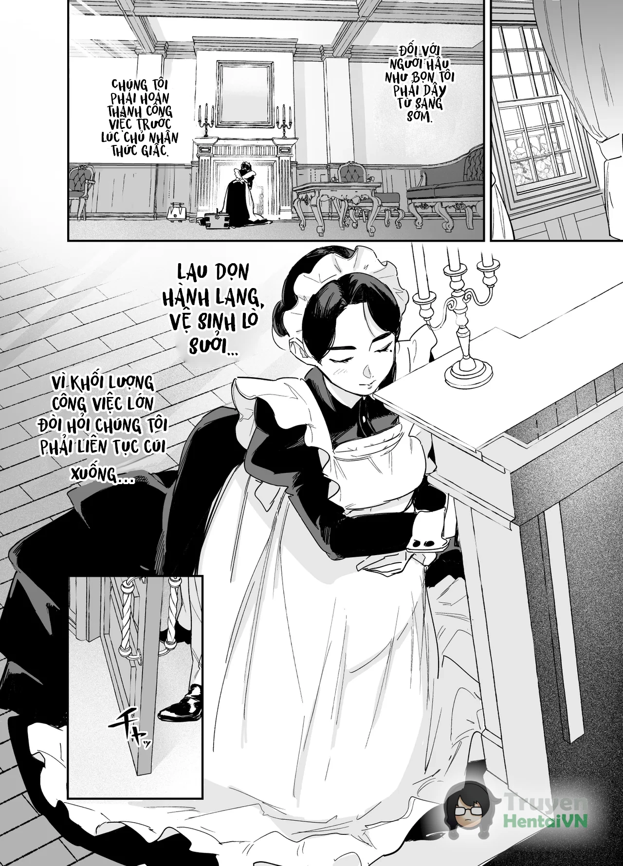 Đọc truyện hentai Wagaya no Housemaid Bridget Sei no Gohoushi ~Danro Souji kara Kozukuri made~ - Oneshot