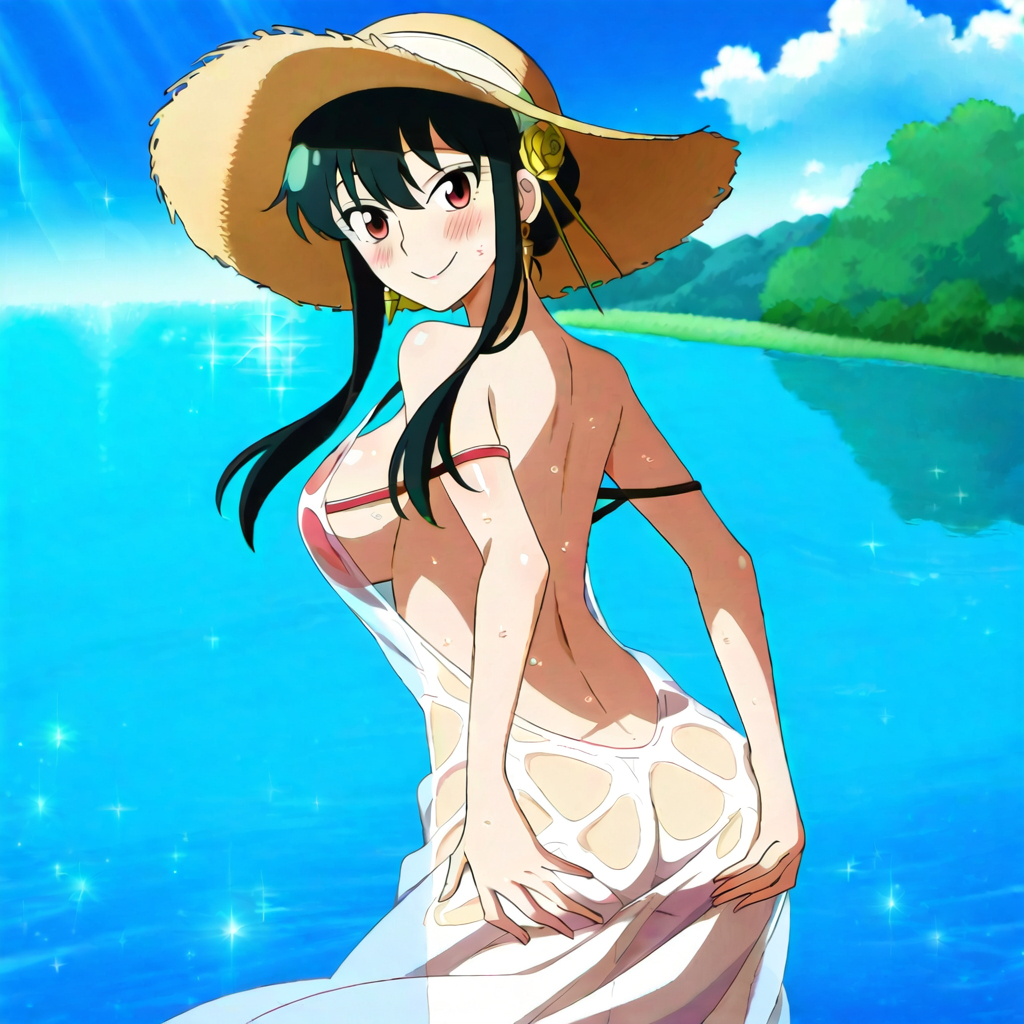 Đọc truyện hentai Tuyển tập Albums Art hentai - Chap 322 - Yor Forger AI illustration straw hat