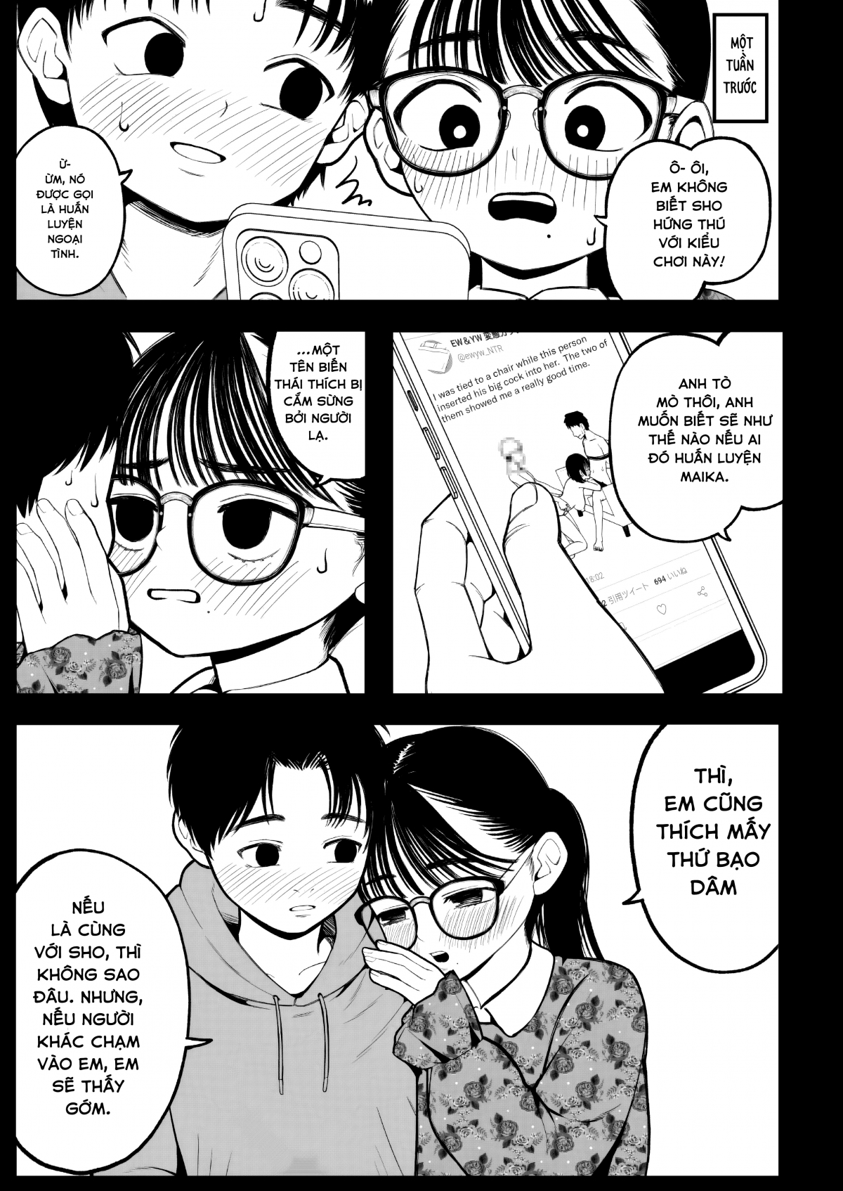 Đọc truyện hentai Kỳ nghỉ đông của tôi, bạn gái và chồng tôi - Oneshot.