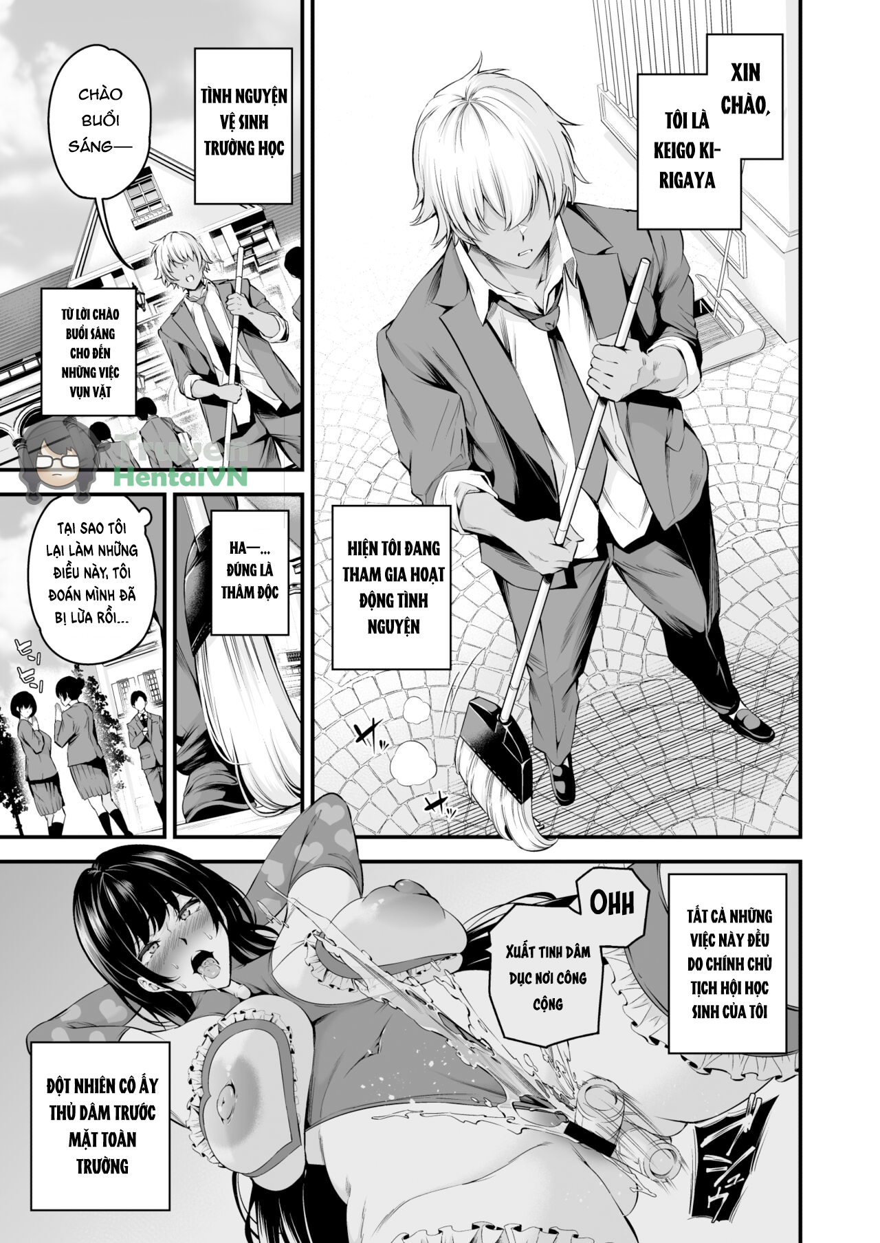 Đọc truyện hentai Shiramine Gakuen no Mesubuta Rijichou Zenpen Oneshot