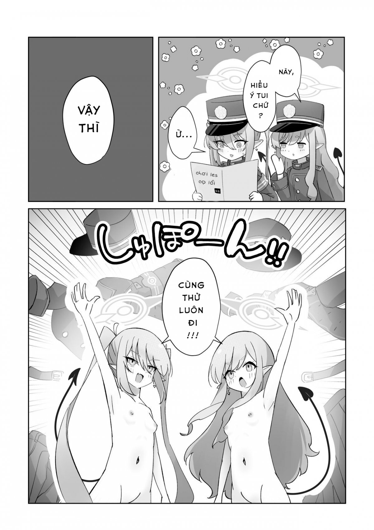 Đọc truyện hentai [Pomepome Kokuuken (Makolas)] Shuposhupo Nakayoshi Futari de Sex Gokko Hen - Oneshot ngọt