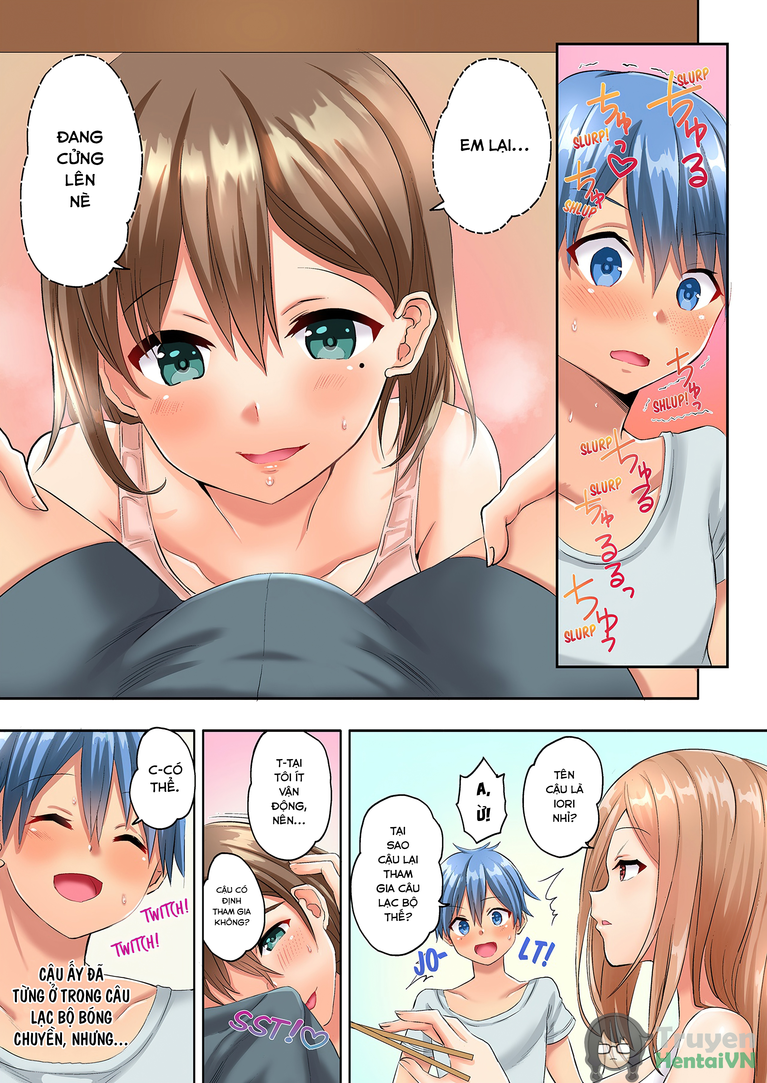 Đọc truyện hentai Hitozuma Volley-bu no Asedaku SEX ~Shower Abinagara Mitchaku Shichau? full - Chap 2