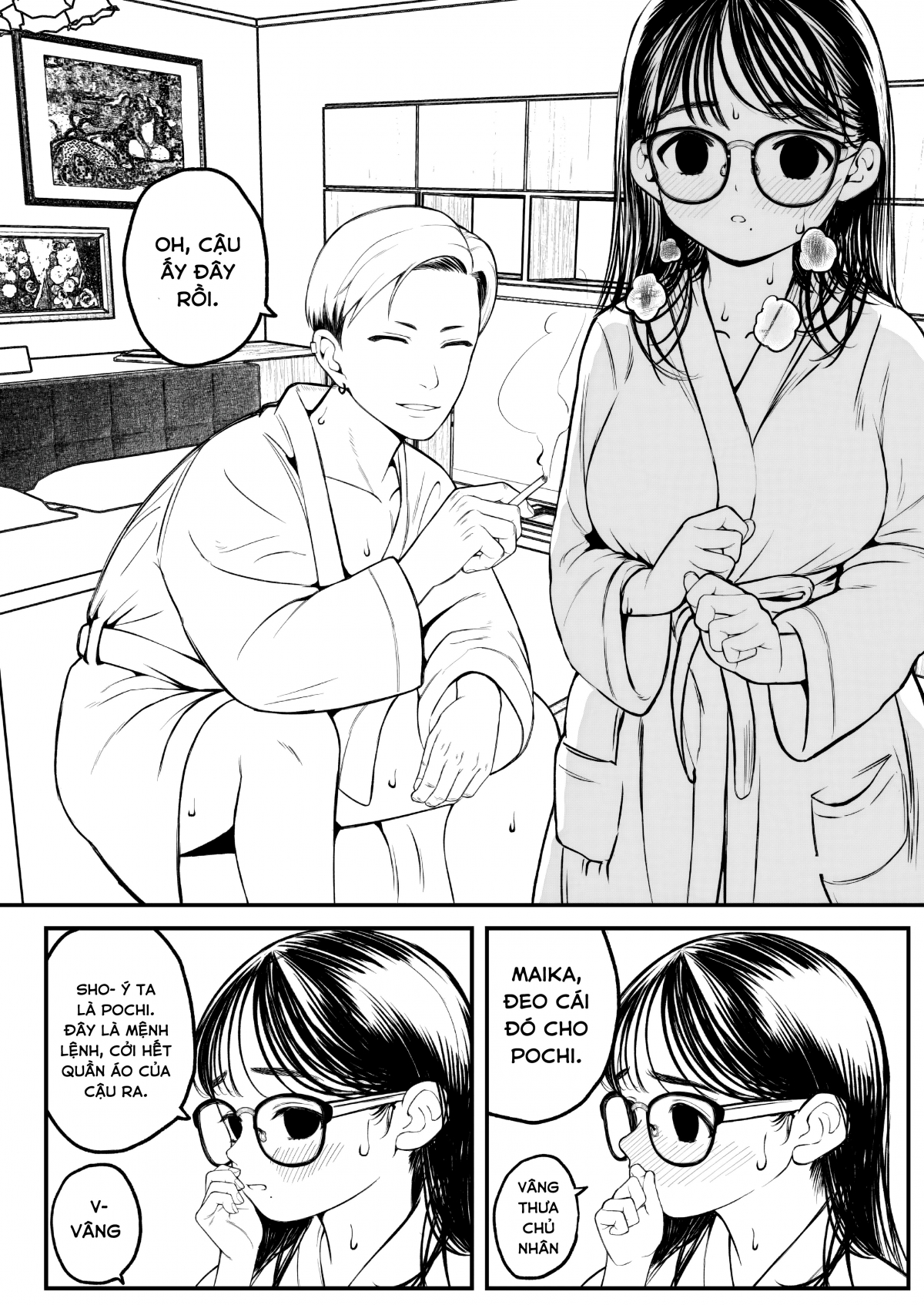 Đọc truyện hentai Kỳ nghỉ đông của tôi, bạn gái và chồng tôi - Oneshot.