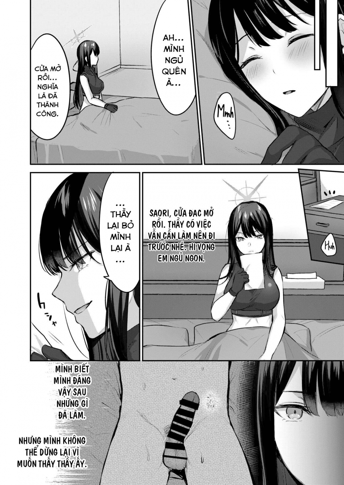 Đọc truyện hentai Không thể ra khỏi phòng nếu không làm tình với Saori. (Blue Archive) - Oneshot