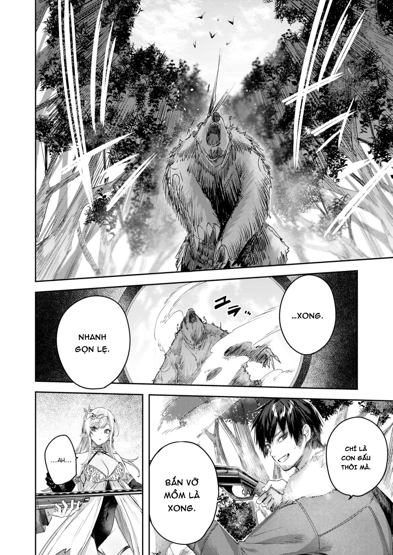 Đọc truyện hentai Anh chàng thợ săn và cô yêu tinh may mắn - Chap 1