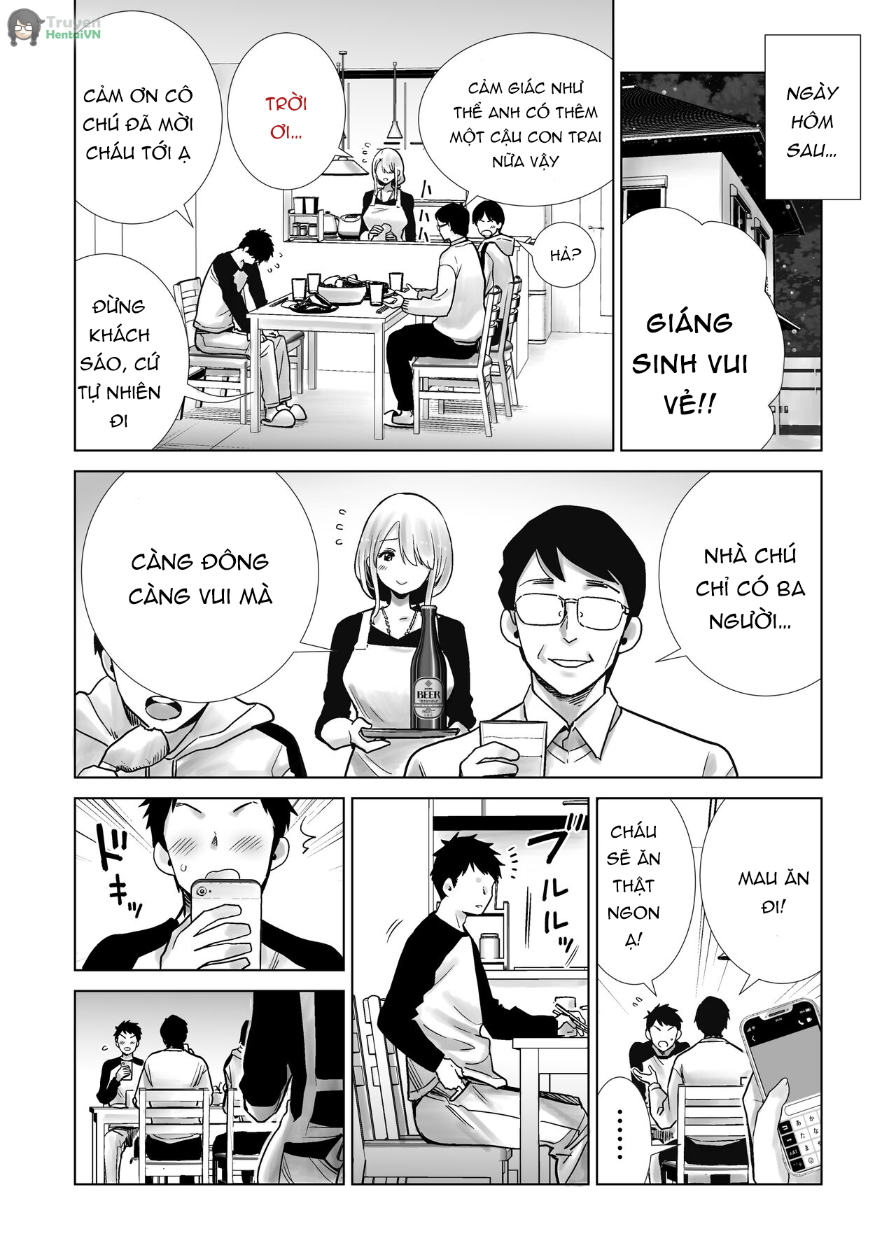 Đọc truyện hentai Tomodachi no Mama ga Boku no Dekachin de Ikimakutta Oshougatsu Otoshidama Soushuuhen - Chap 3