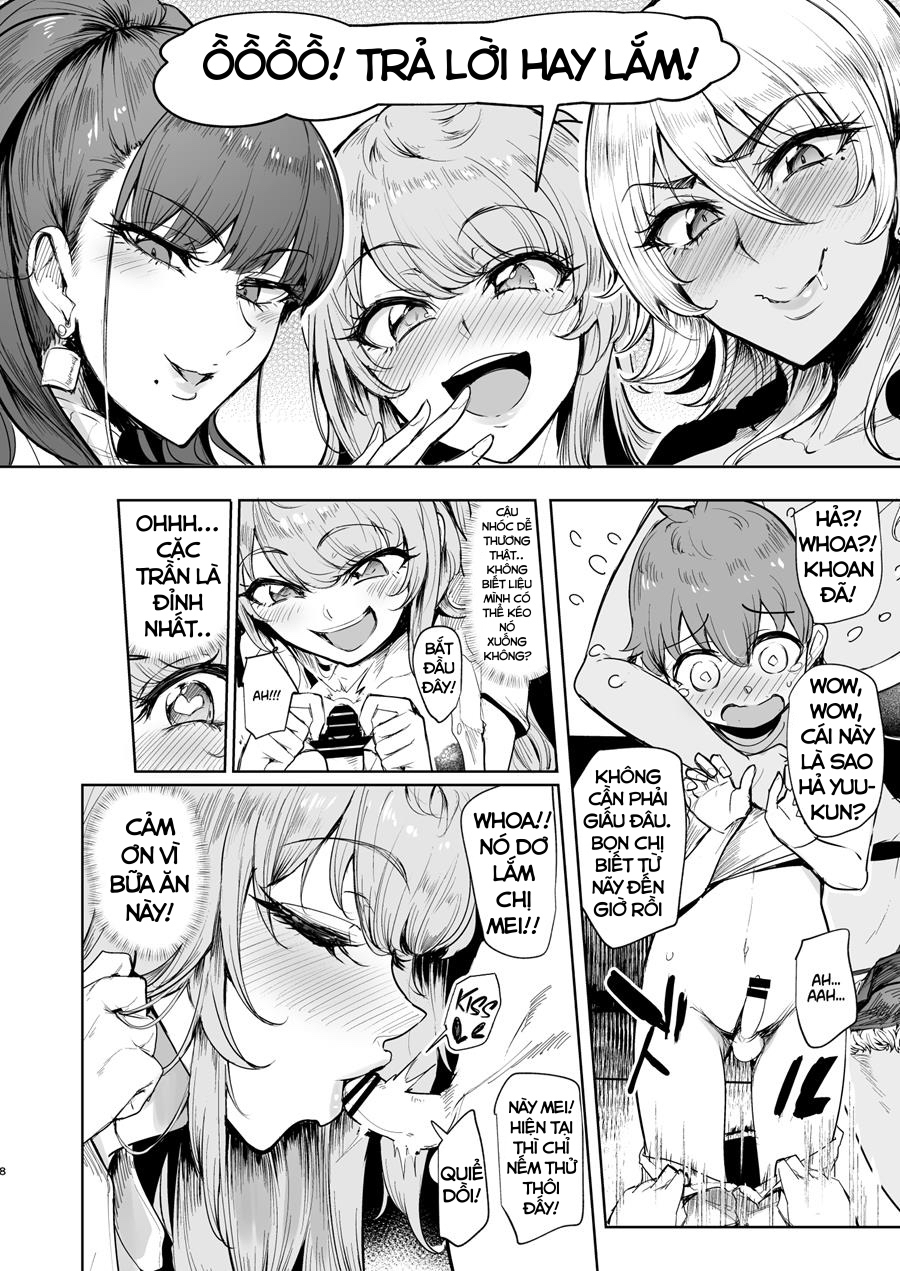 Đọc truyện hentai The Place I Stayed Over at Belonged to Perverted Gyaru Onee-chans - Oneshot
