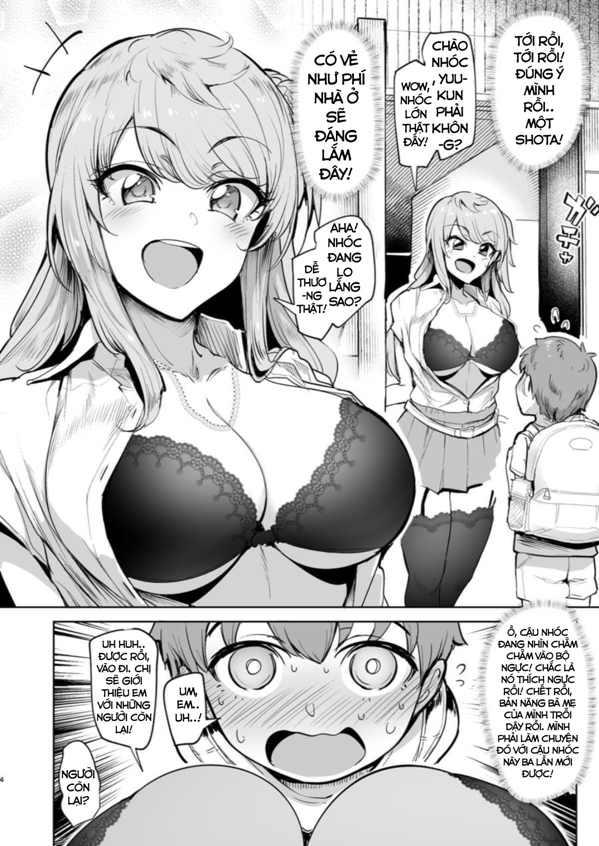 Đọc truyện hentai The Place I Stayed Over at Belonged to Perverted Gyaru Onee-chans - Oneshot