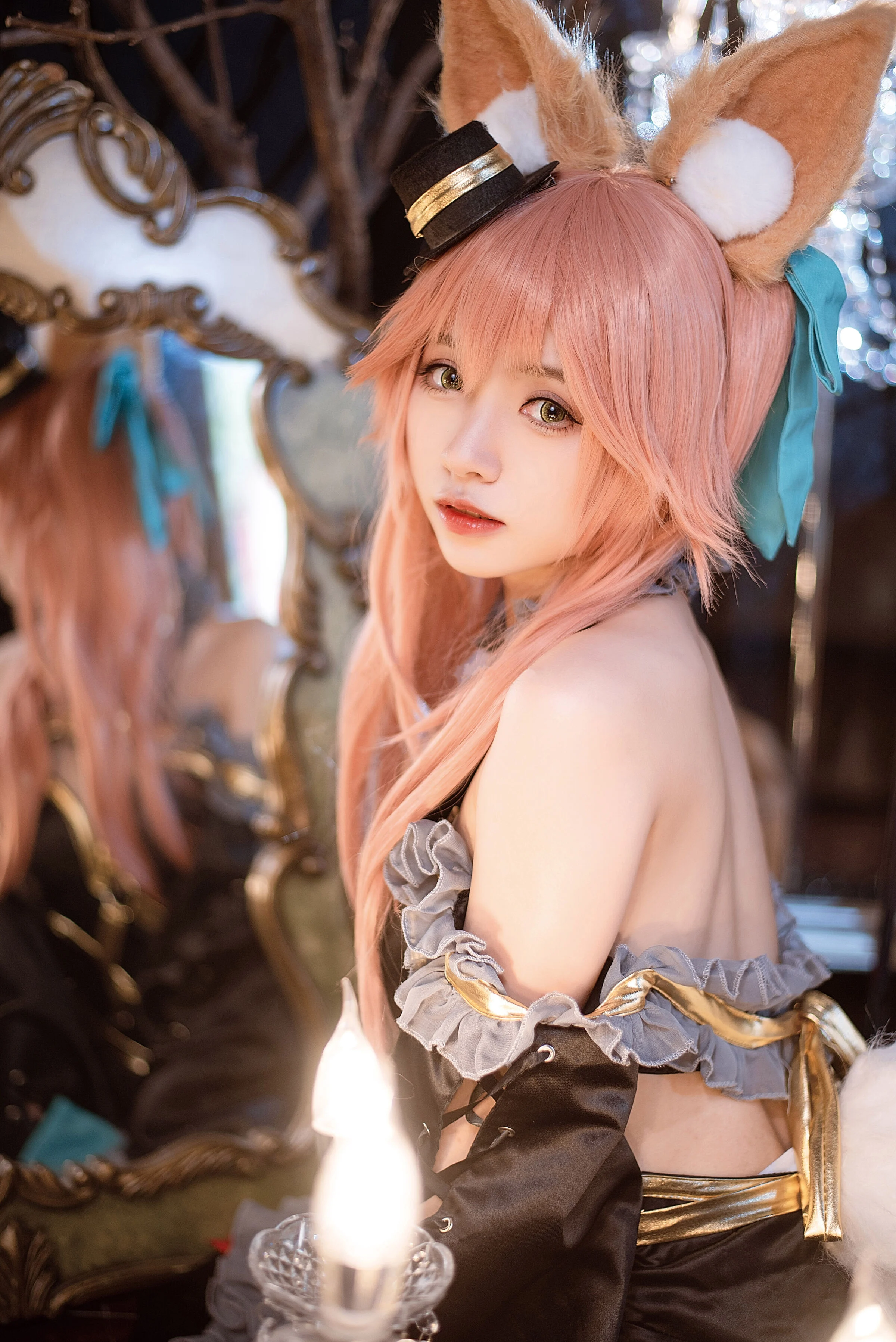 Đọc truyện hentai Tuyển tập Albums siêu phẩm Cosplay - Chap 499 - Big Curls and Small Curls - Tamamonomae is Black Magic Costume