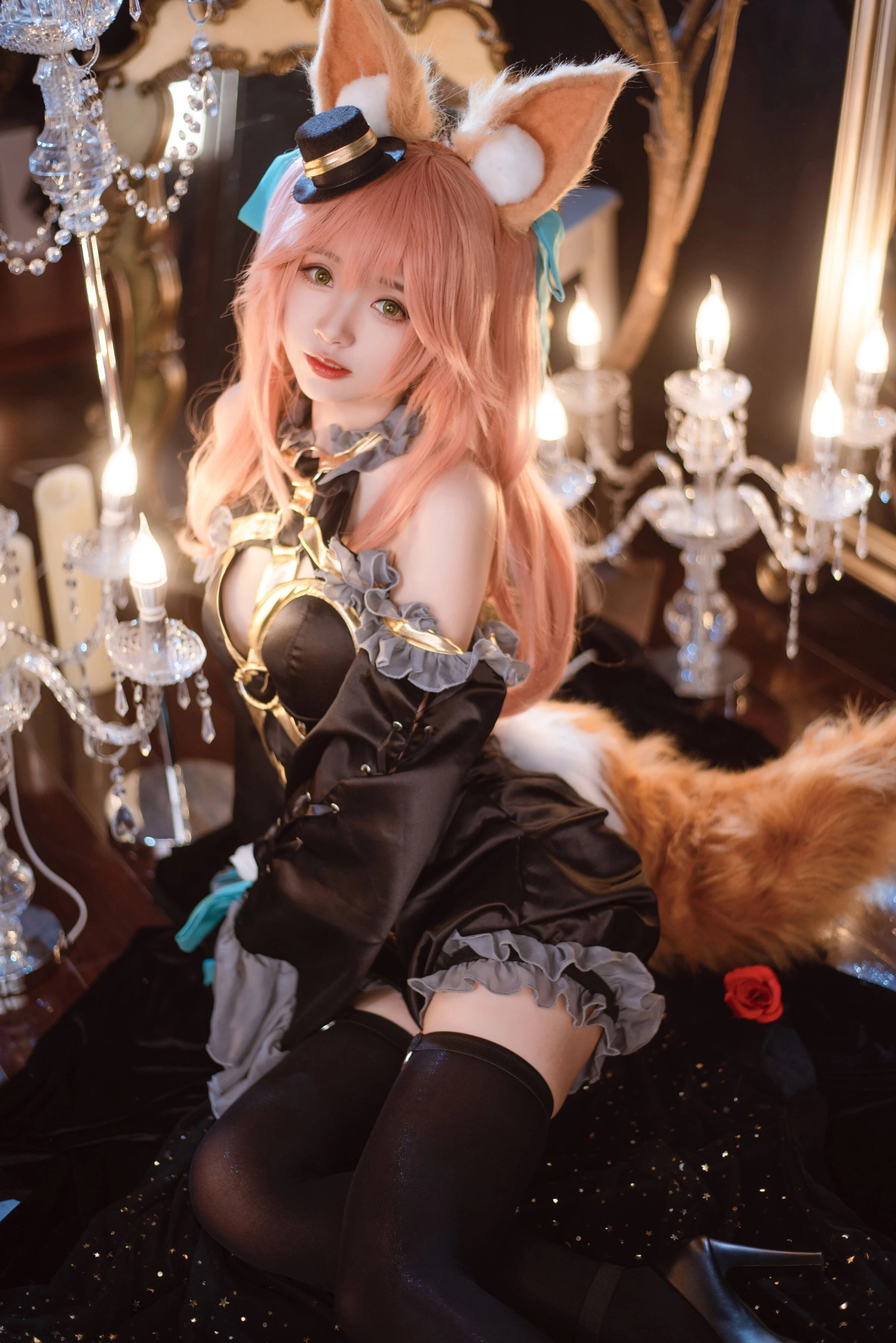 Đọc truyện hentai Tuyển tập Albums siêu phẩm Cosplay - Chap 499 - Big Curls and Small Curls - Tamamonomae is Black Magic Costume