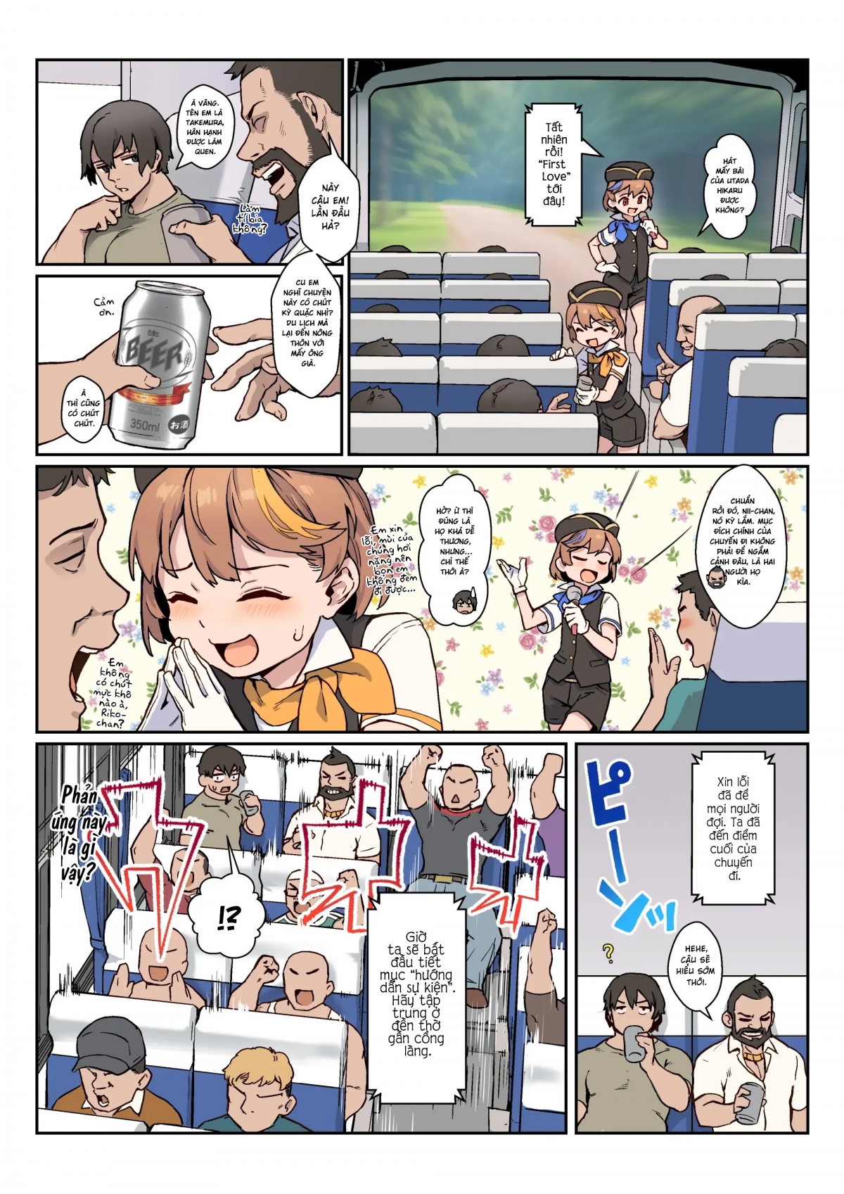 Đọc truyện hentai READ ONLINE Youkoso Riko & Rika no Otokonoko Gohoushi ♂ Bus Guide Tour - Oneshot