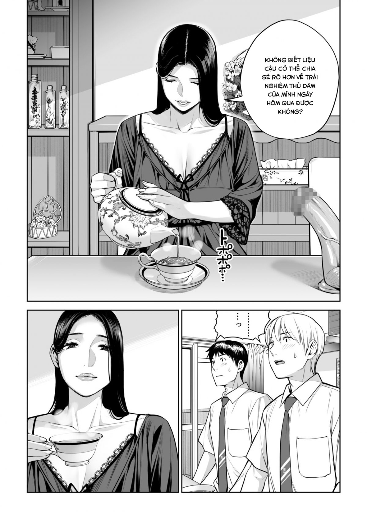 Đọc truyện hentai Kurokami Onna no Fudeoroshi ~Himitsu no Heya de Nakadashi Sasete Ageru wa~ - Oneshot