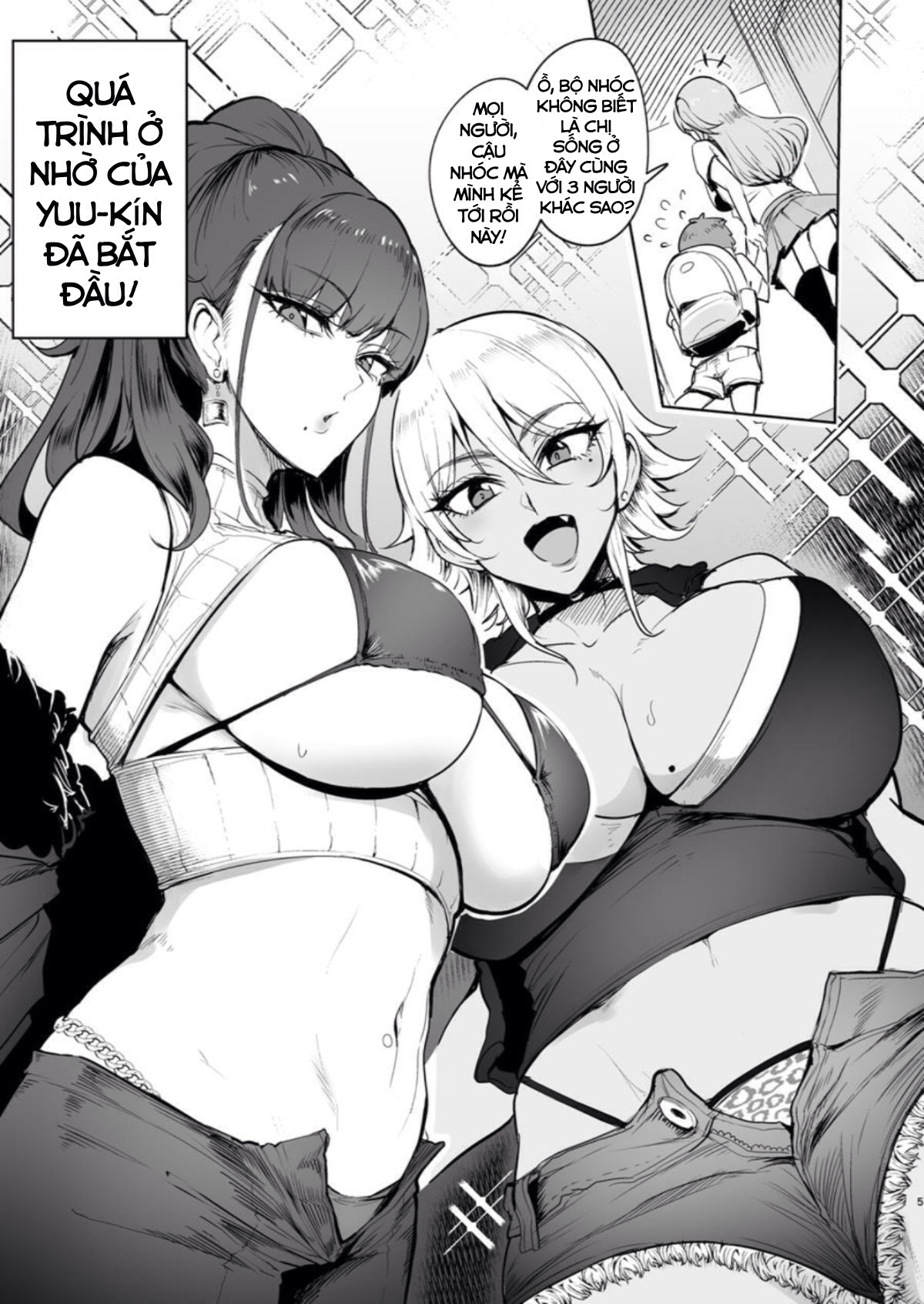 Đọc truyện hentai The Place I Stayed Over at Belonged to Perverted Gyaru Onee-chans - Oneshot