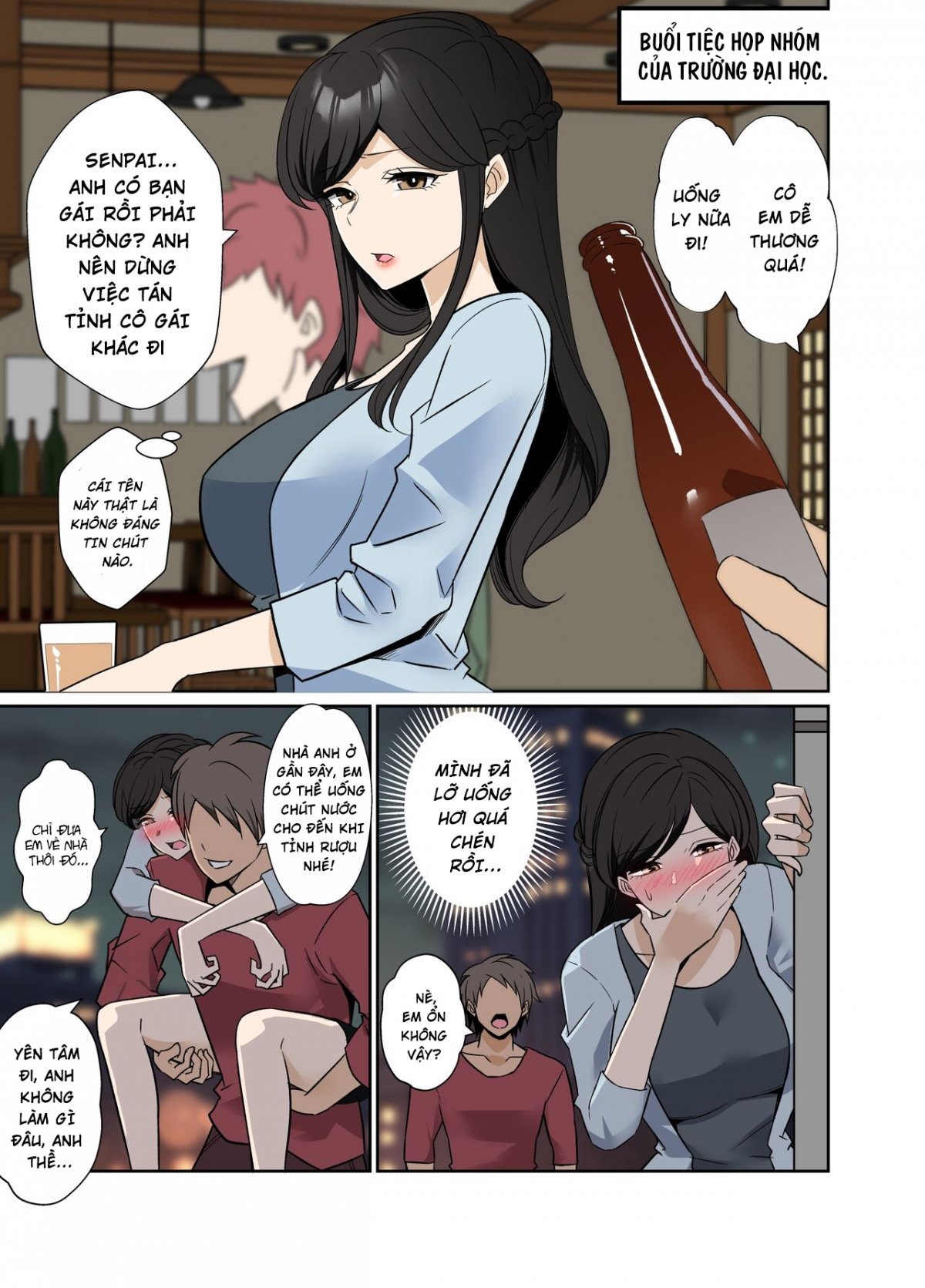 Đọc truyện hentai Yotta daigaku no kouhai o turekonde warui koto o suru hanashi - Oneshot
