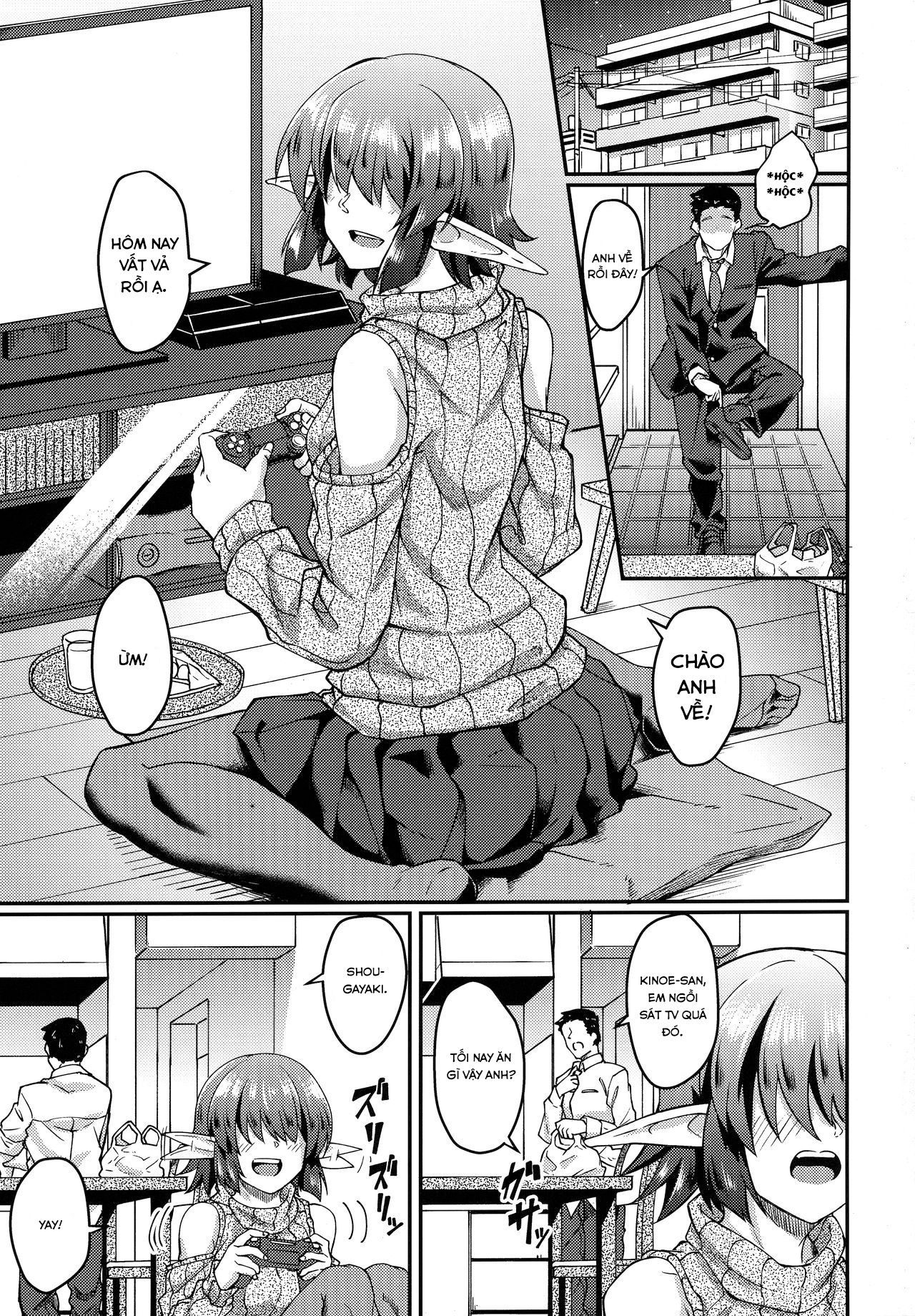 Đọc truyện hentai Sống chung một mái nhà cùng cô nàng Elf tóc che mắt - Oneshot