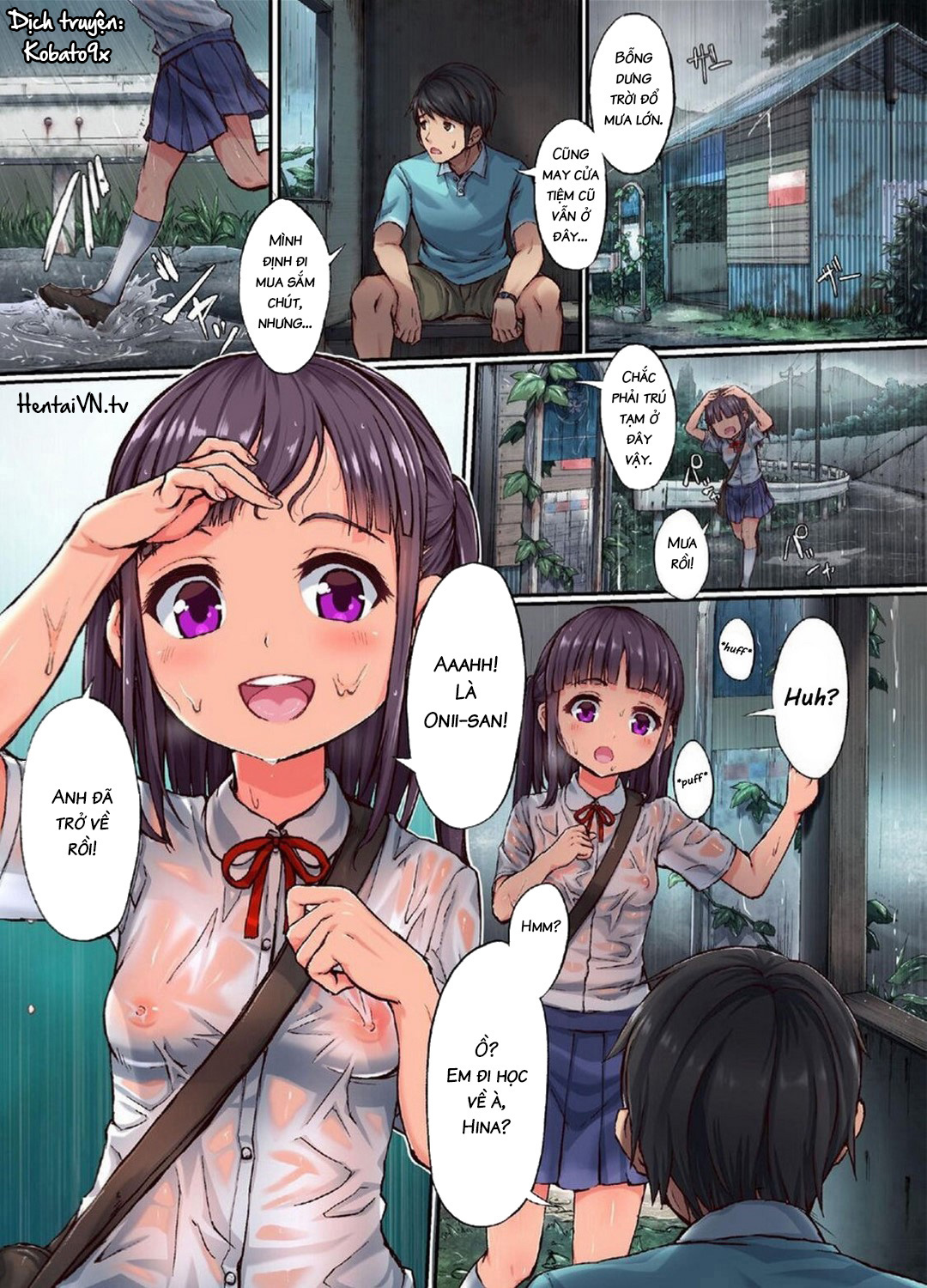 Đọc truyện hentai Let's Play with a Country Girl: Wet and See-Through Rain Shelter Edition - Oneshot