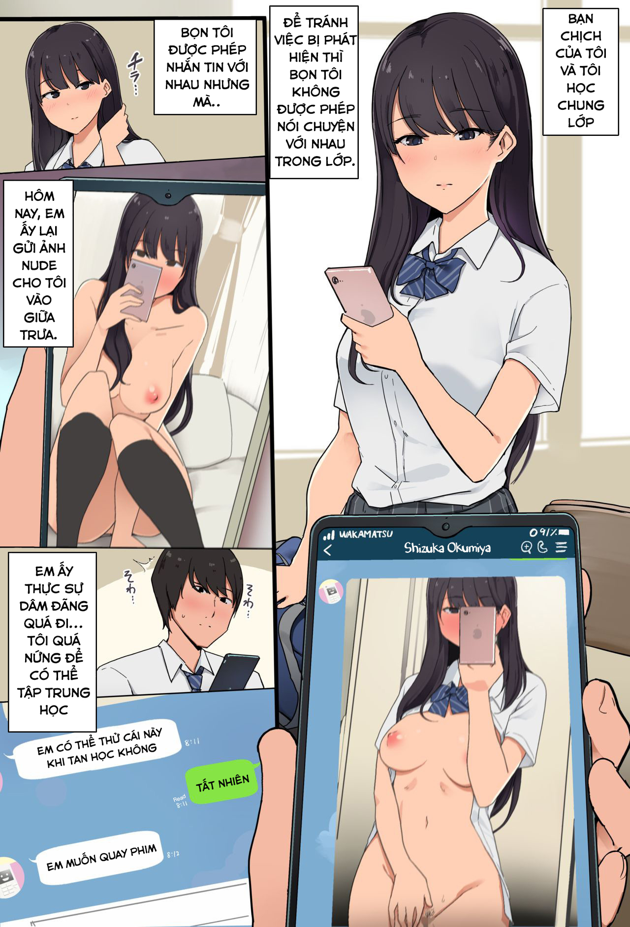 Đọc truyện hentai Smapho Satsuei ni Hamatteru SeFri Joshi to Hamedori suru Ohanashi - Oneshot