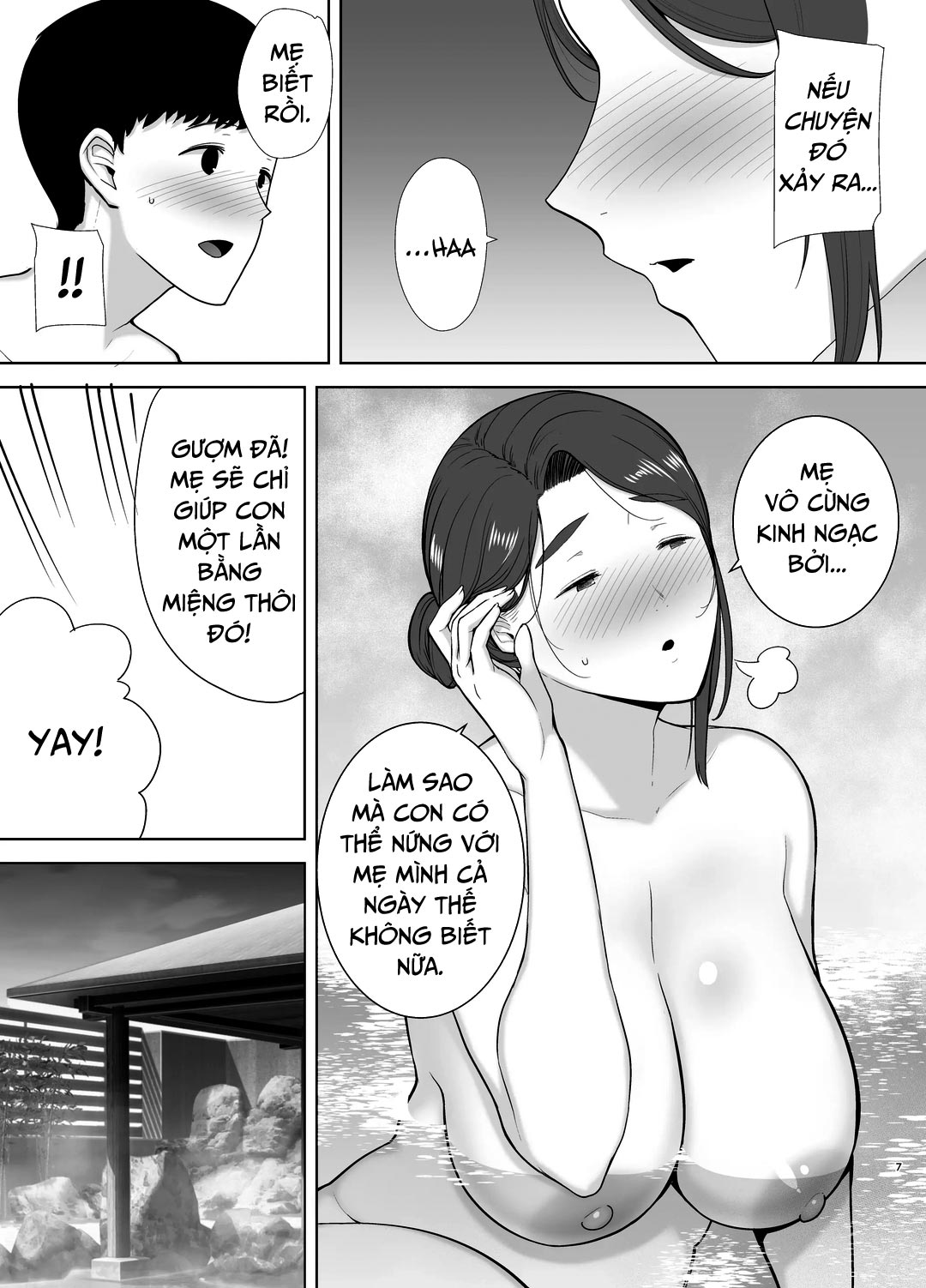 Đọc truyện hentai Mẹ là người phụ nữ mà tôi yêu - Chap 4 - Suối nước nóng