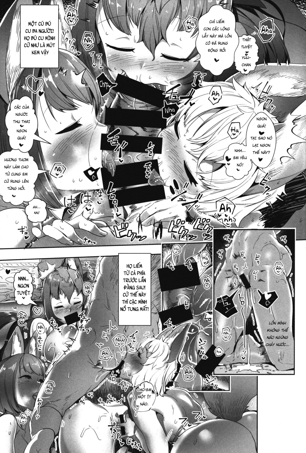 Đọc truyện hentai Cuộc sống cùng ba nàng cáo thần - Oneshot
