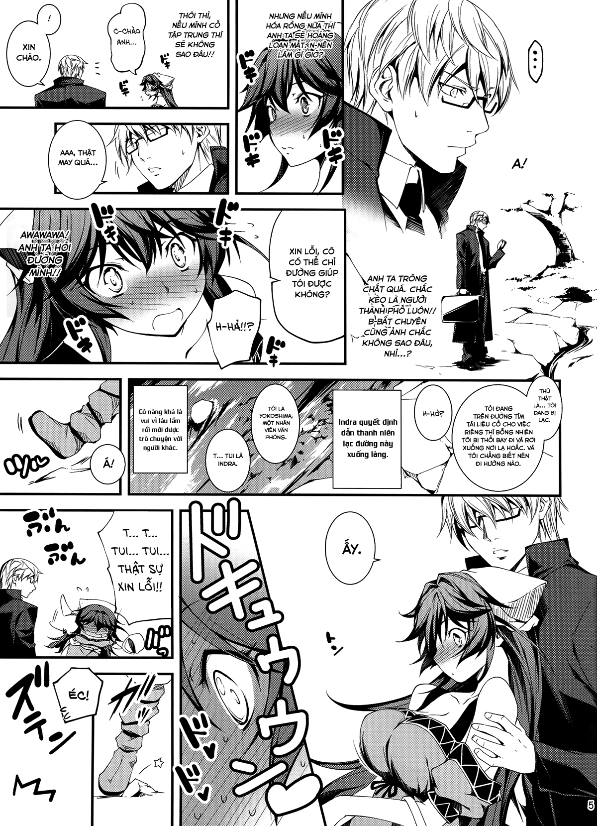 Đọc truyện hentai Anh nhân viên sang dị giới - Chap 3: Anh nhân viên hắc ám và cô nàng rồng Indra
