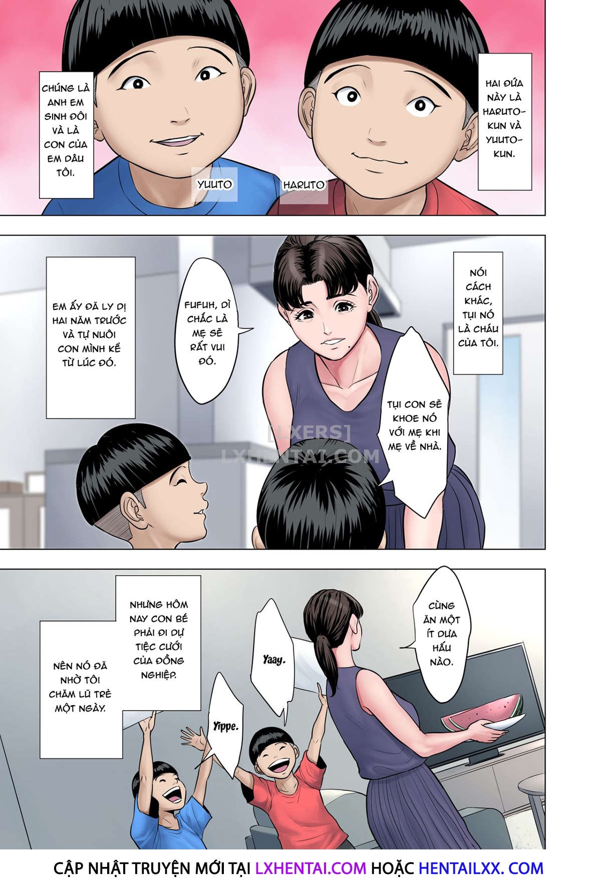 Đọc truyện hentai Futago no Oi no Oba Koukou - Oneshot