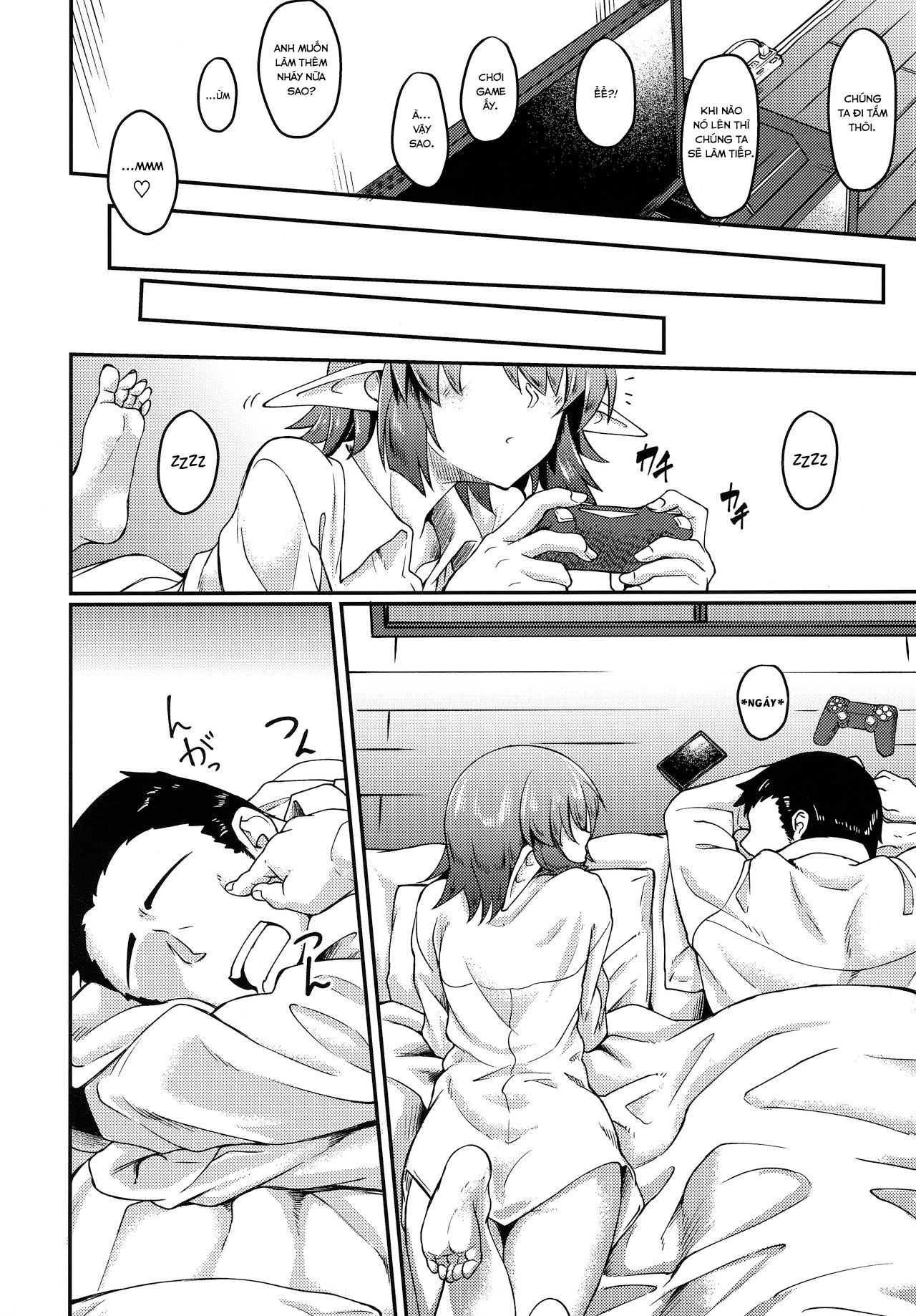 Đọc truyện hentai Sống chung một mái nhà cùng cô nàng Elf tóc che mắt - Oneshot