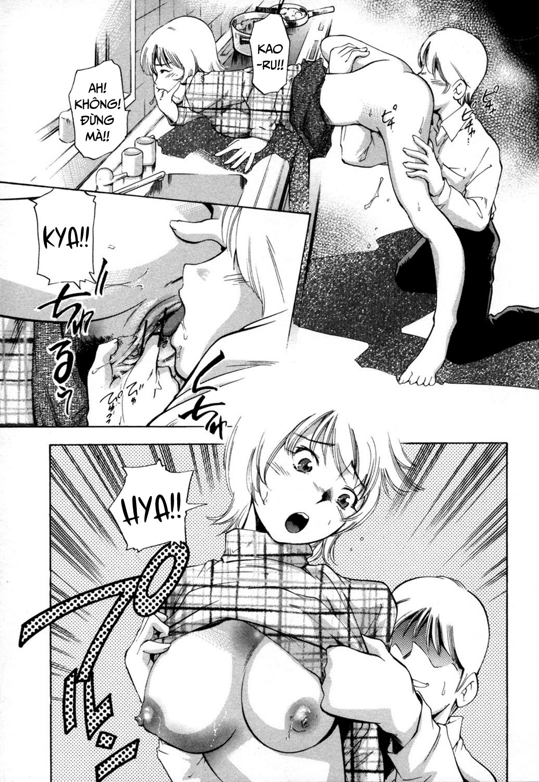Đọc truyện hentai Midara na Haha Shishunki na Boku - Chap 4 - Lén lút trong nhà bếp!