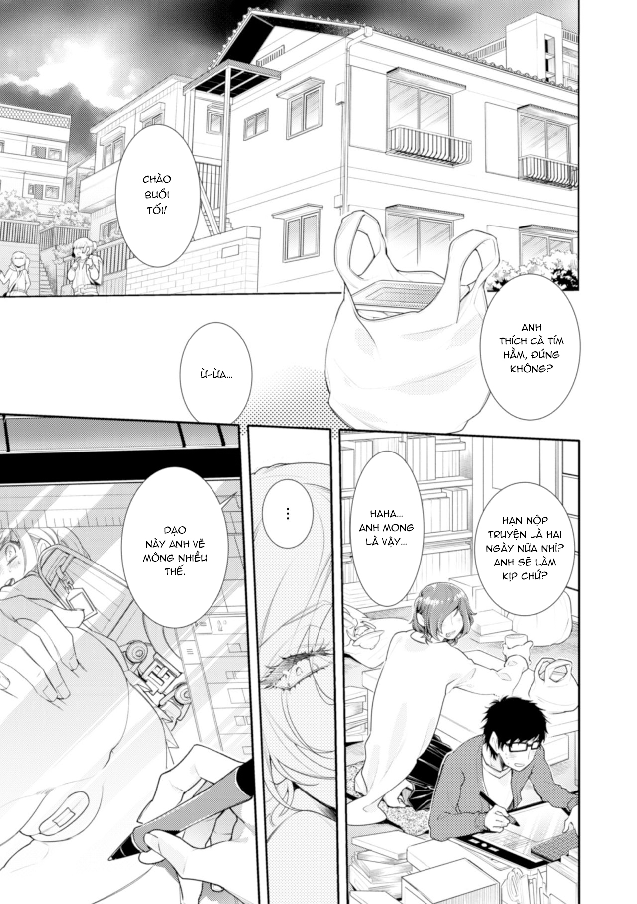 Đọc truyện hentai Lolicon Doutei Ero Mangaka-kun, Kinjo no Jojifuku Kita Yabai Mesu Onii-san ni Semarareru - Oneshot