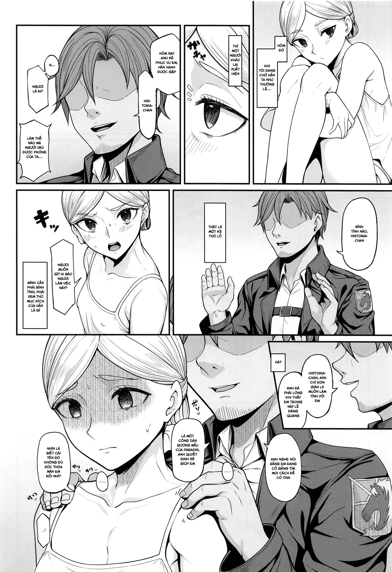 Đọc truyện hentai Kairaku Ochi shita Botebara Joou Historia (Shingeki no Kyojin) - Oneshot