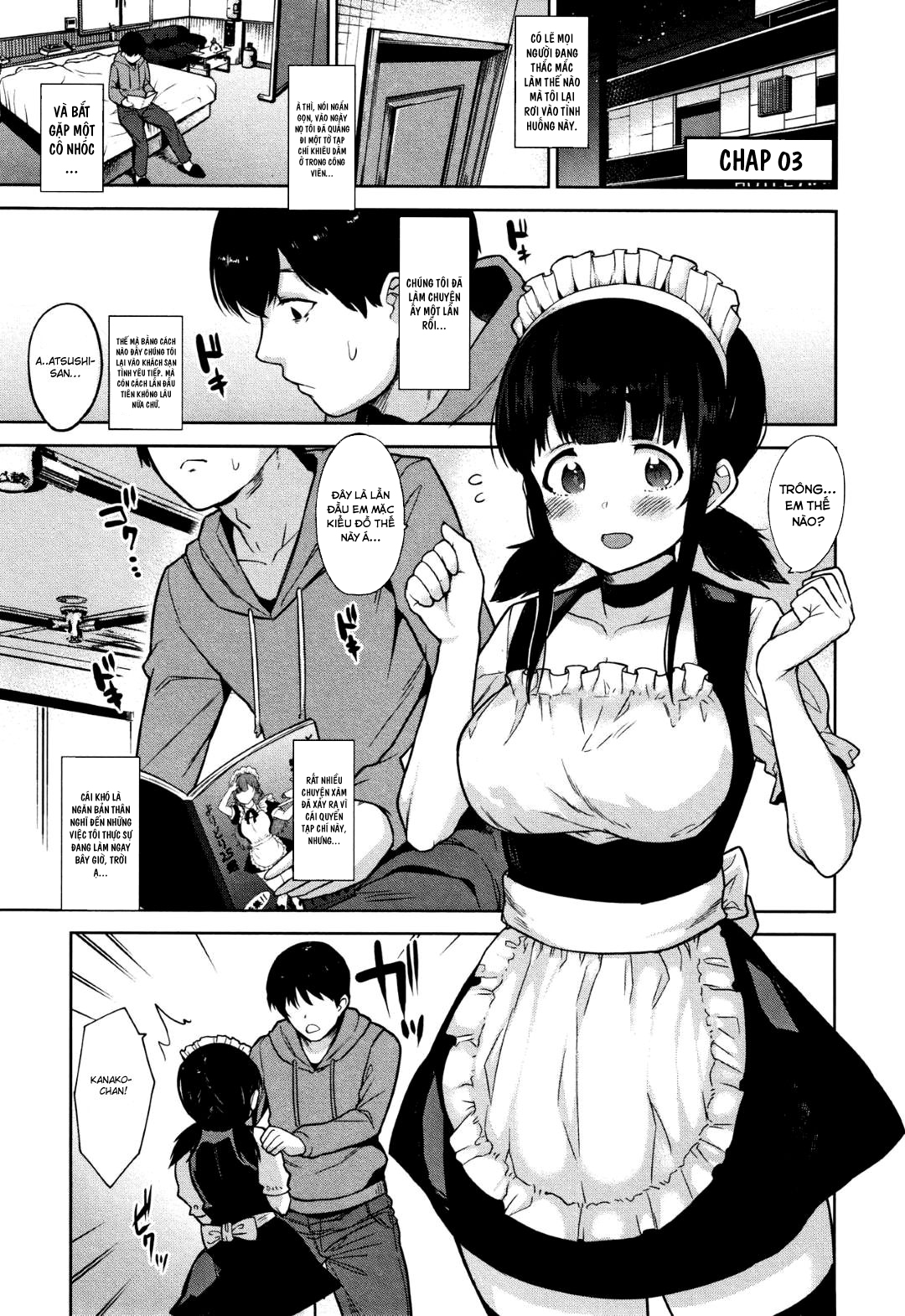 Đọc truyện hentai Tôi bắt được 1 cô gái dễ thương nhìn trộm cuốn sách tôi vứt đi - Chap 03: Nàng hầu gái dâm đãng