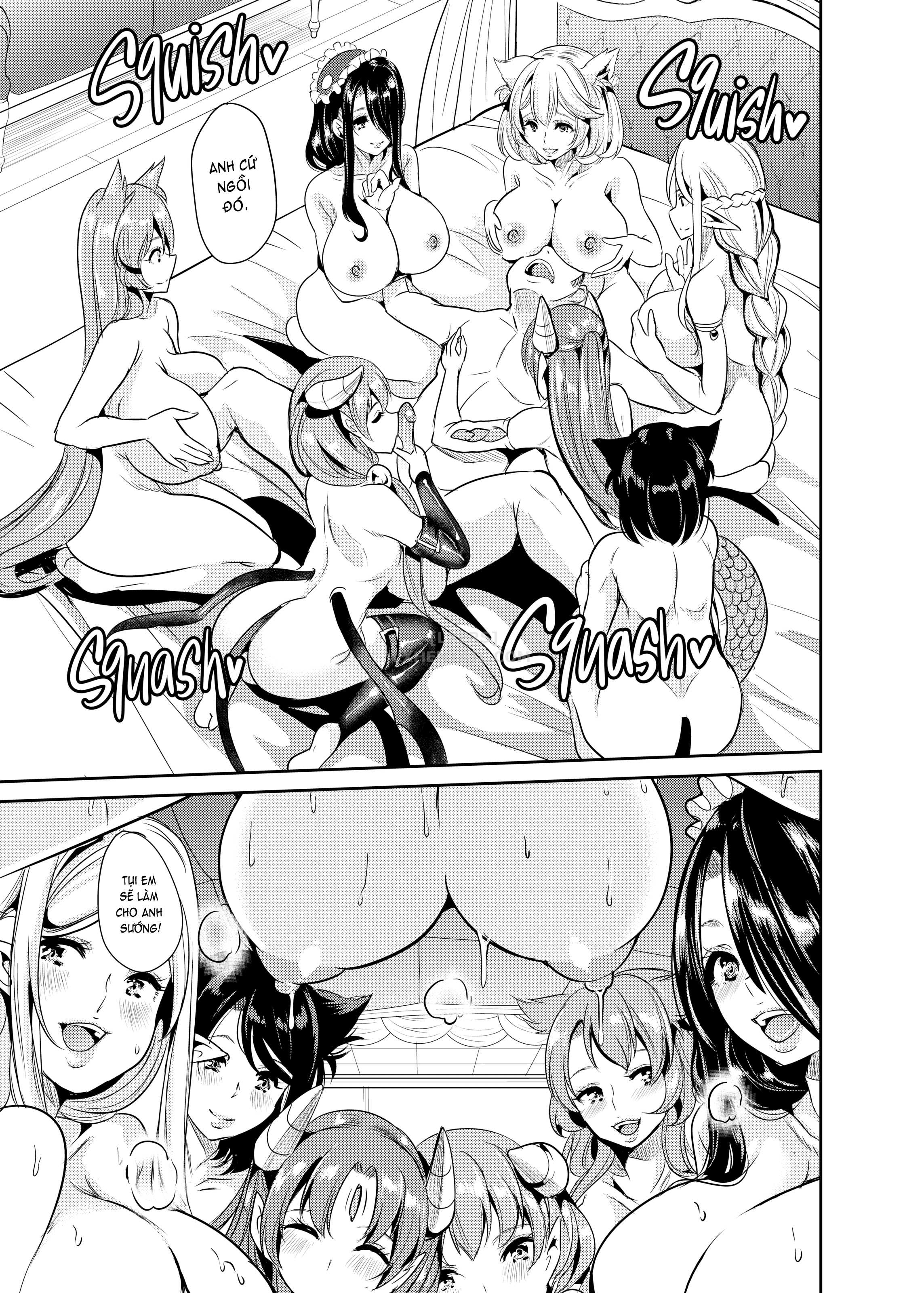 Đọc truyện hentai My Harem in Another World Collection Chap 4 Eight-Way Huge Cat Orgy!