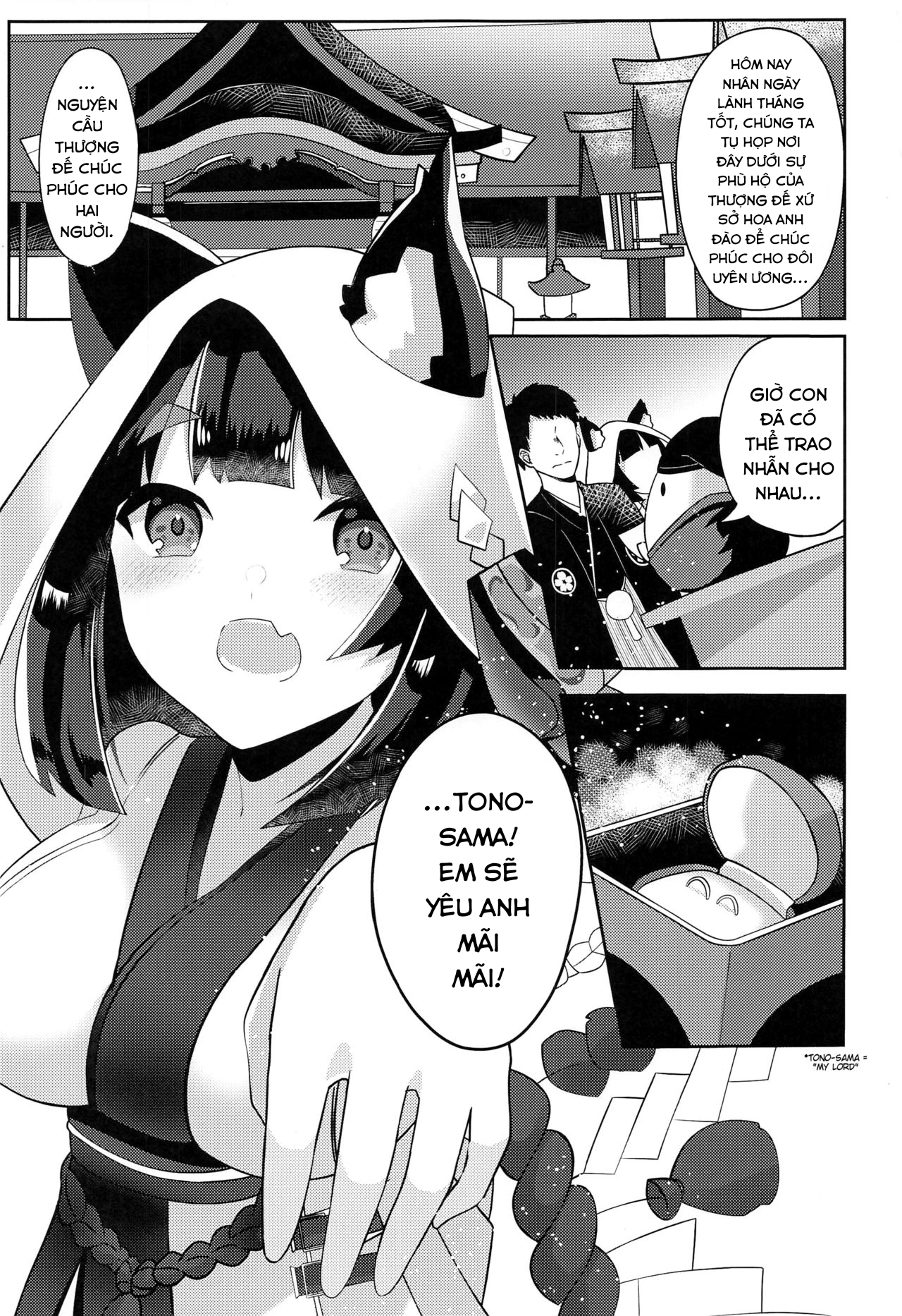 Đọc truyện hentai Yamashiro to Icha Love Kekkon Shoya - Oneshot