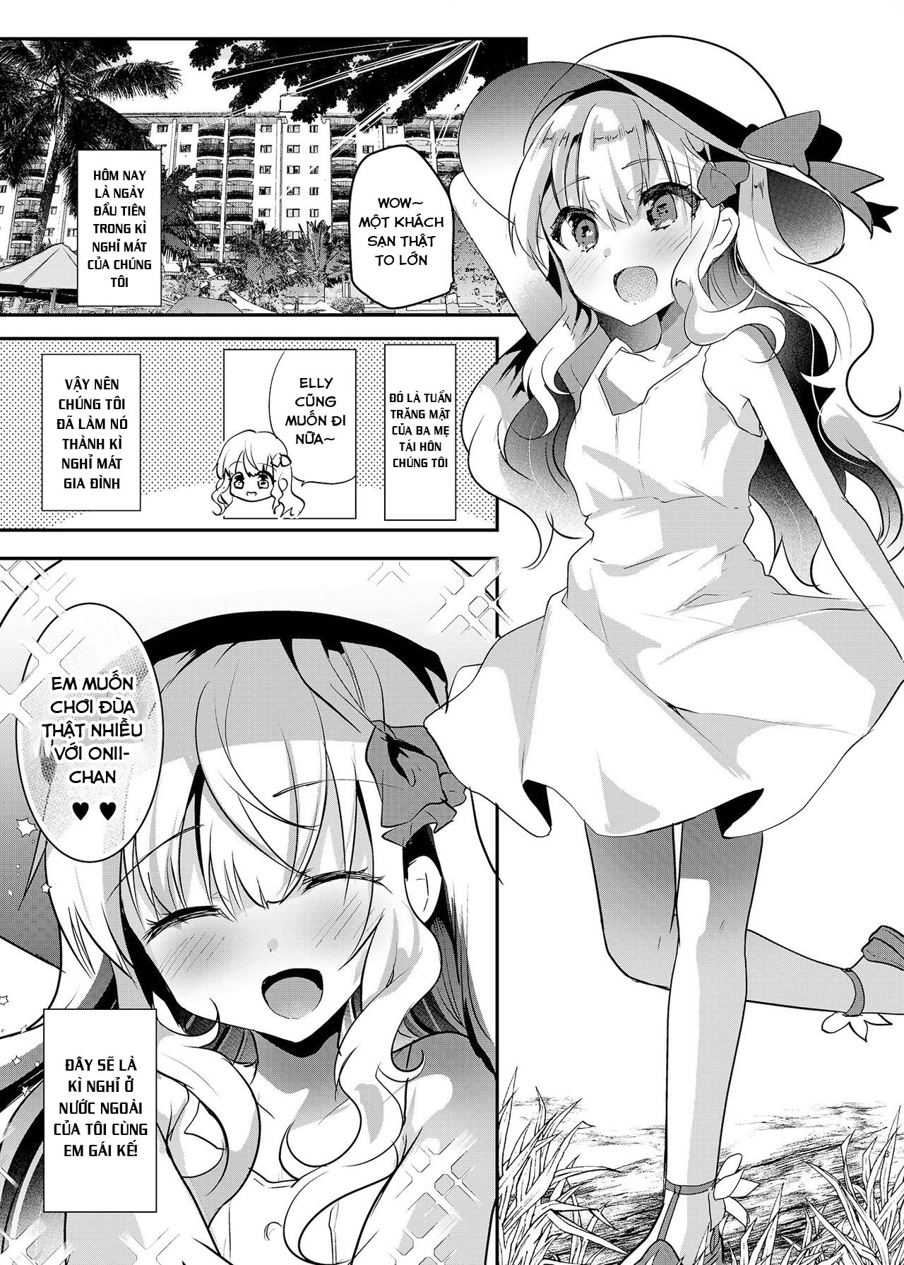Đọc truyện hentai Em gái Elly-chan dễ thương - Chap 2: Elly và kì nghỉ tuần trăng mật
