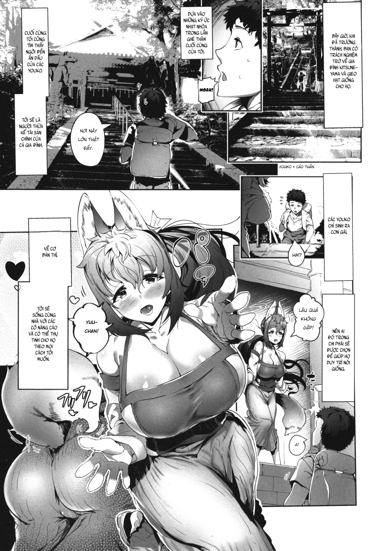 Đọc truyện hentai Cuộc sống cùng ba nàng cáo thần - Oneshot