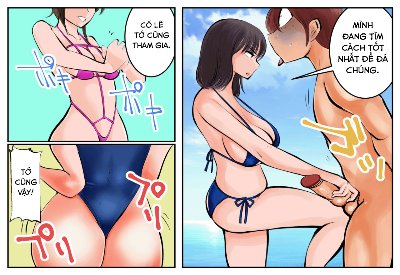 Đọc truyện hentai Kinkeri Kyosei in Beach - Oneshot