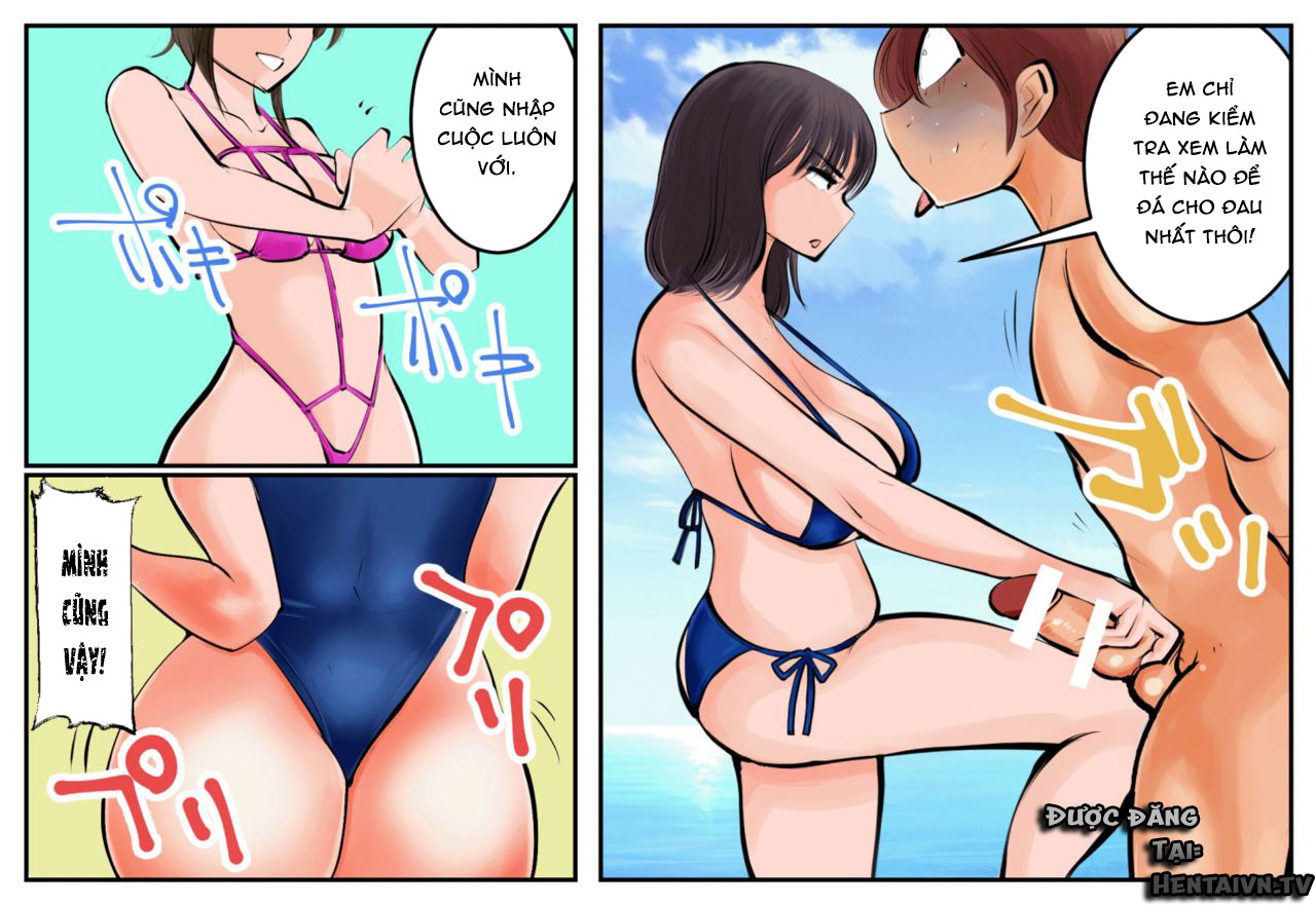 Đọc truyện hentai Kinkeri Kyosei in Beach - Oneshot