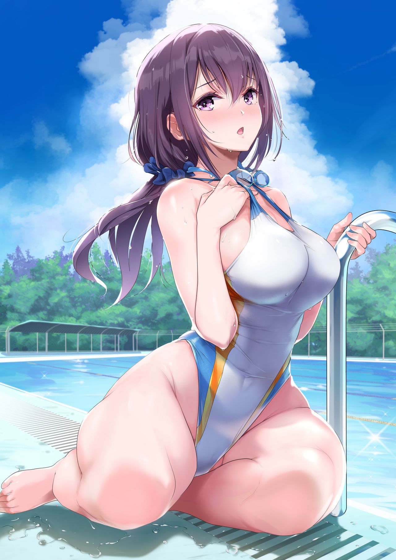 Đọc truyện hentai Kyonyuu ga Nayami no Suiei Buin - Oneshot - Có che