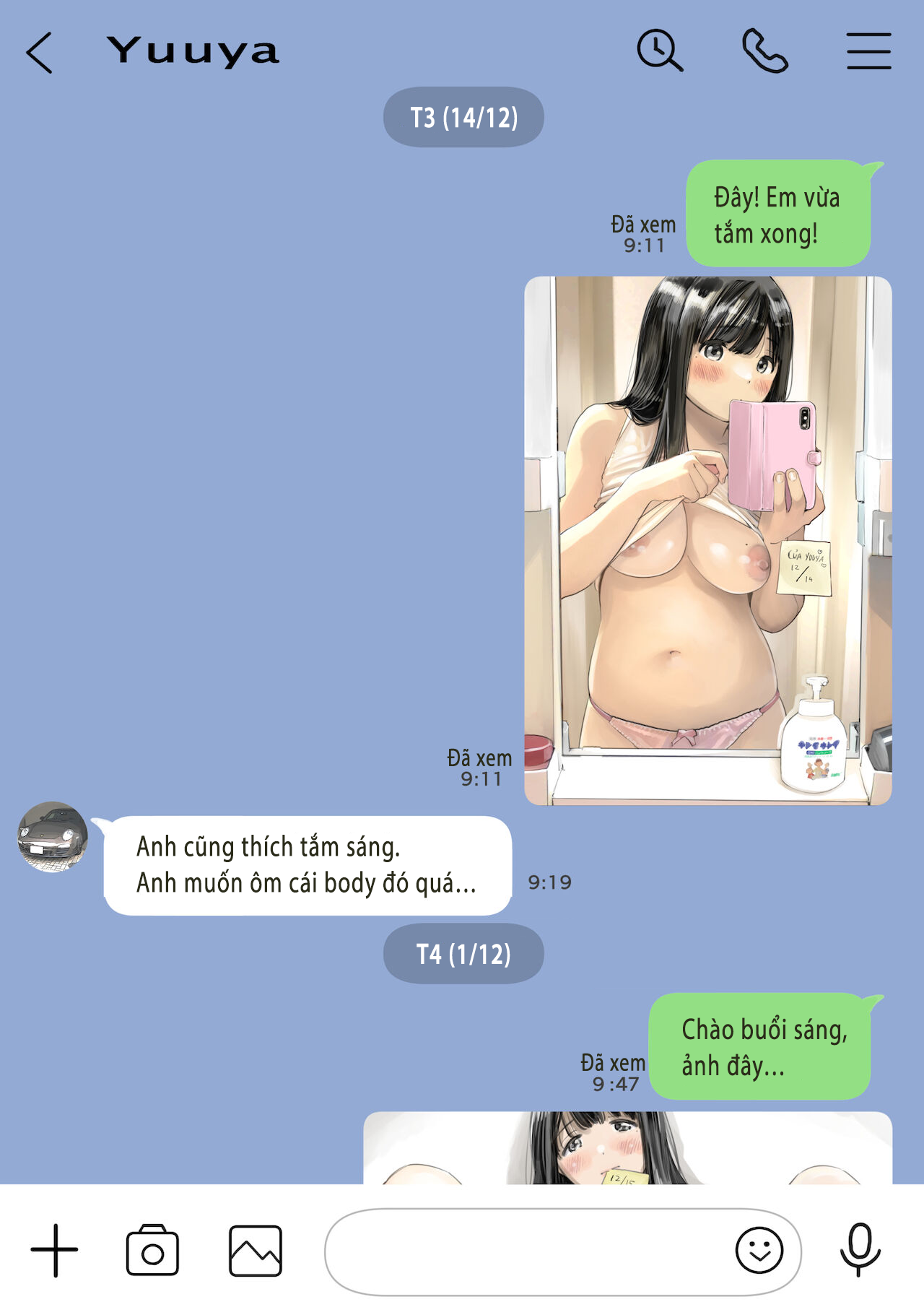 Đọc truyện hentai Phát hiện sừng khi xem trộm điện thoại bạn gái (Phần 2) - Chap 3: Send nude