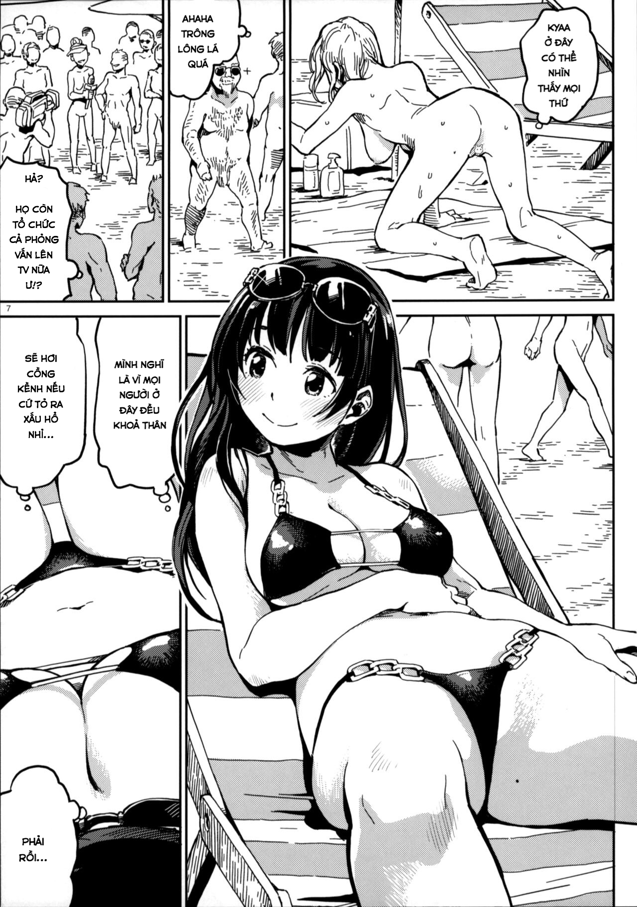 Đọc truyện hentai Nudist Beach Nite - Oneshot xém NTR