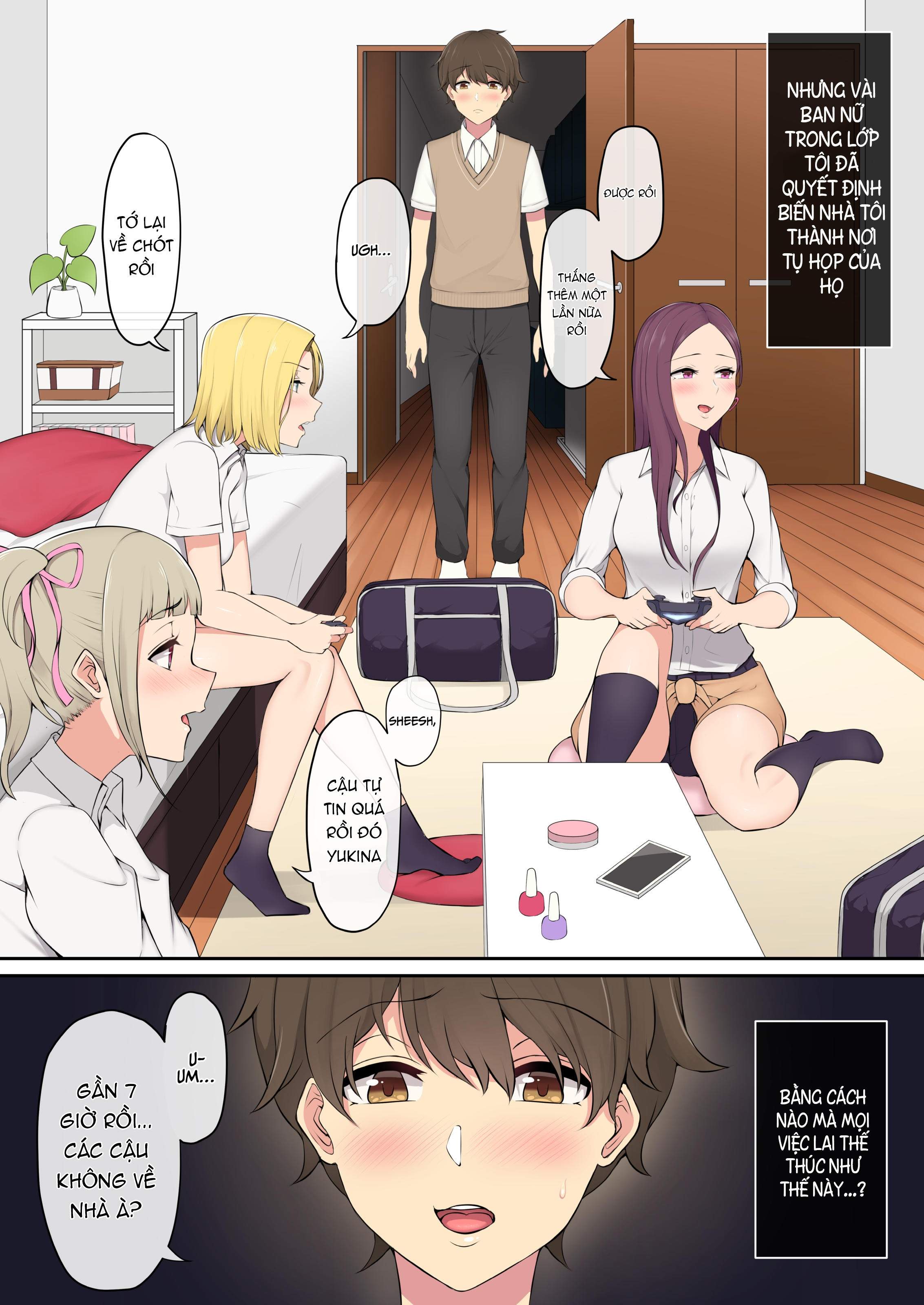 Đọc truyện hentai Imaizumi đưa cả bầy Gyaru về nhà mình - Chap 1
