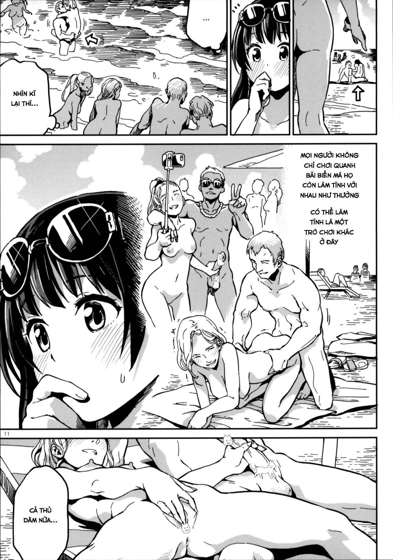Đọc truyện hentai Nudist Beach Nite - Oneshot xém NTR