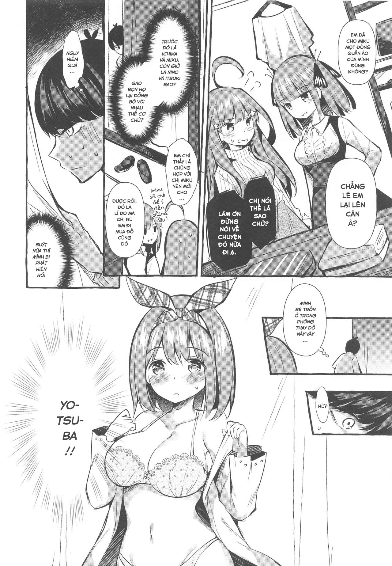 Đọc truyện hentai Yotsuba to Shichakushitsu de H Shiyo (Gotoubun no Hanayome) - Oneshot