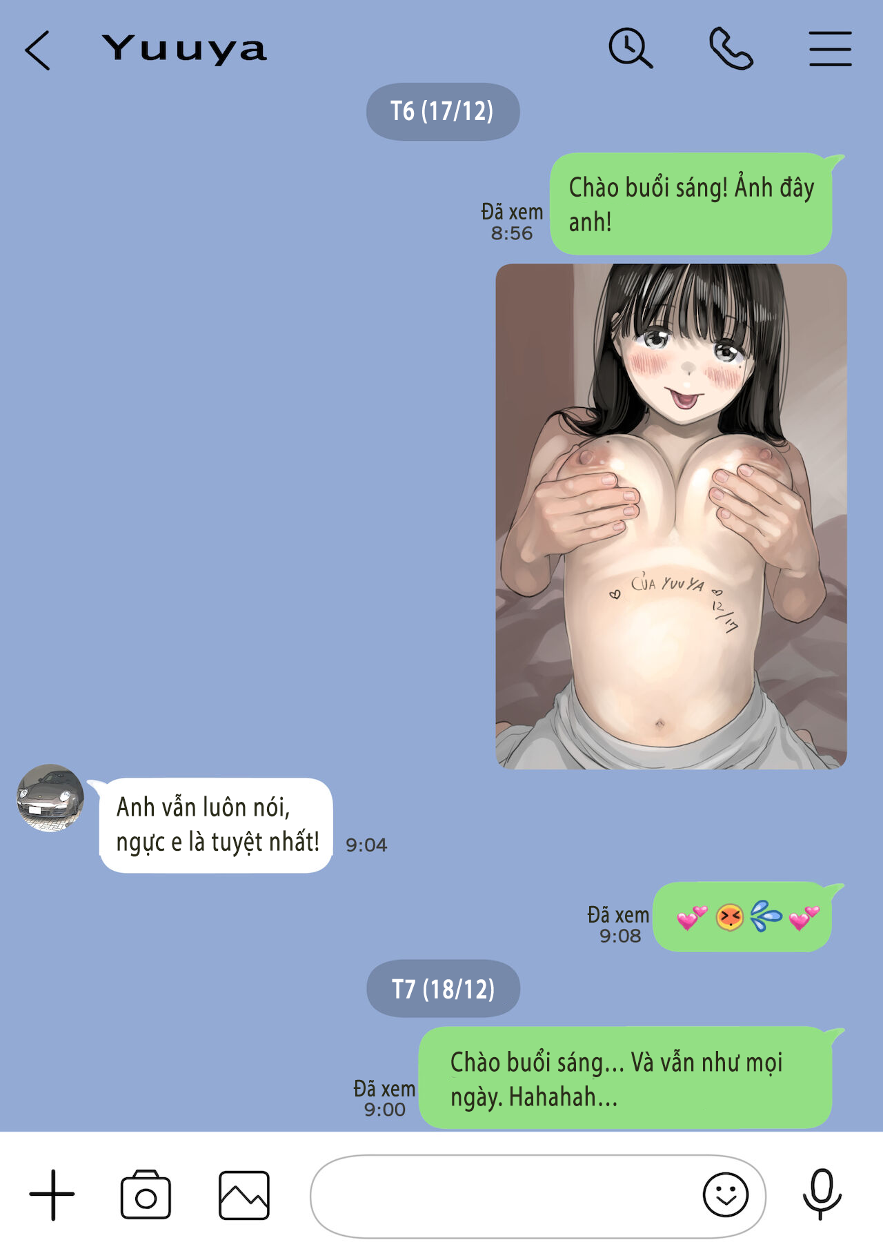 Đọc truyện hentai Phát hiện sừng khi xem trộm điện thoại bạn gái (Phần 2) - Chap 3: Send nude
