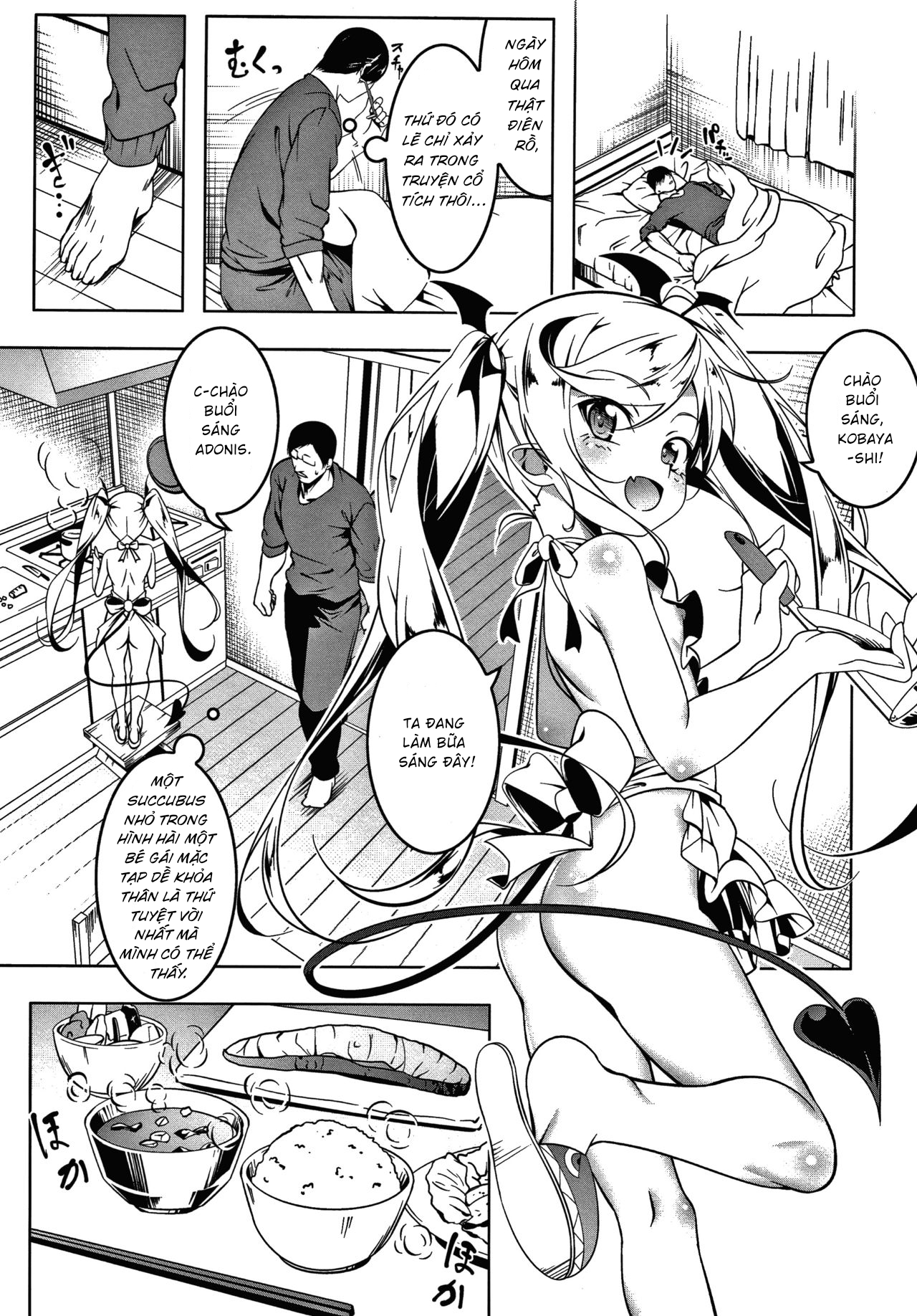 Đọc truyện hentai nhà có 5 nàng succubus - Chap 1