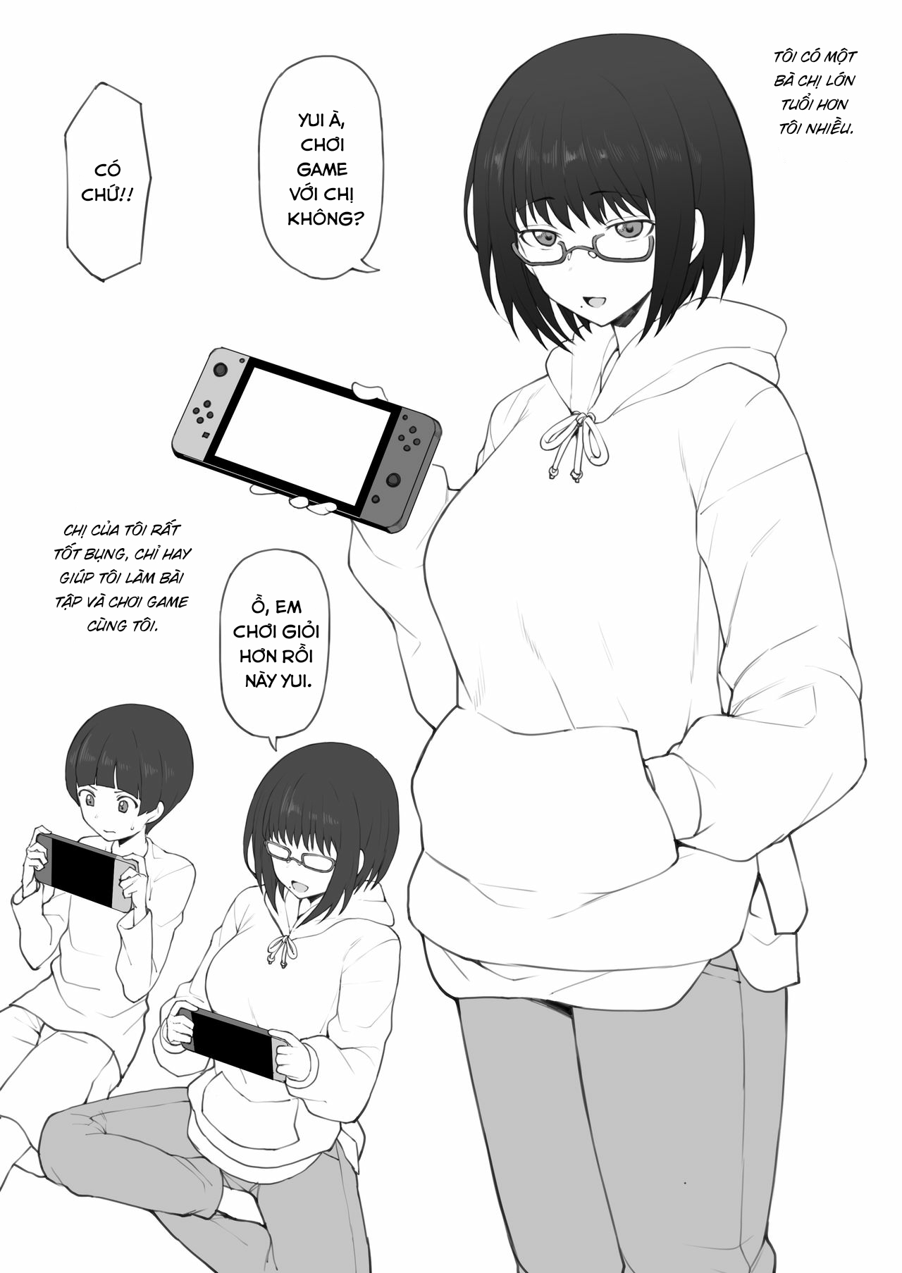Đọc truyện hentai Daisuki na Onee-chan ni Karita Pasocon no Naka ni... - Oneshot