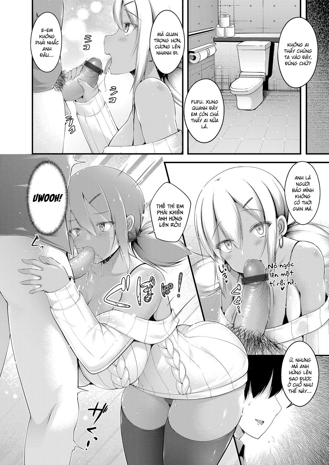 Đọc truyện hentai Kuro Gyaru JK na Imouto to Tamokuteki Toile de Papakatsu shite shimatta Hanashi - Oneshot