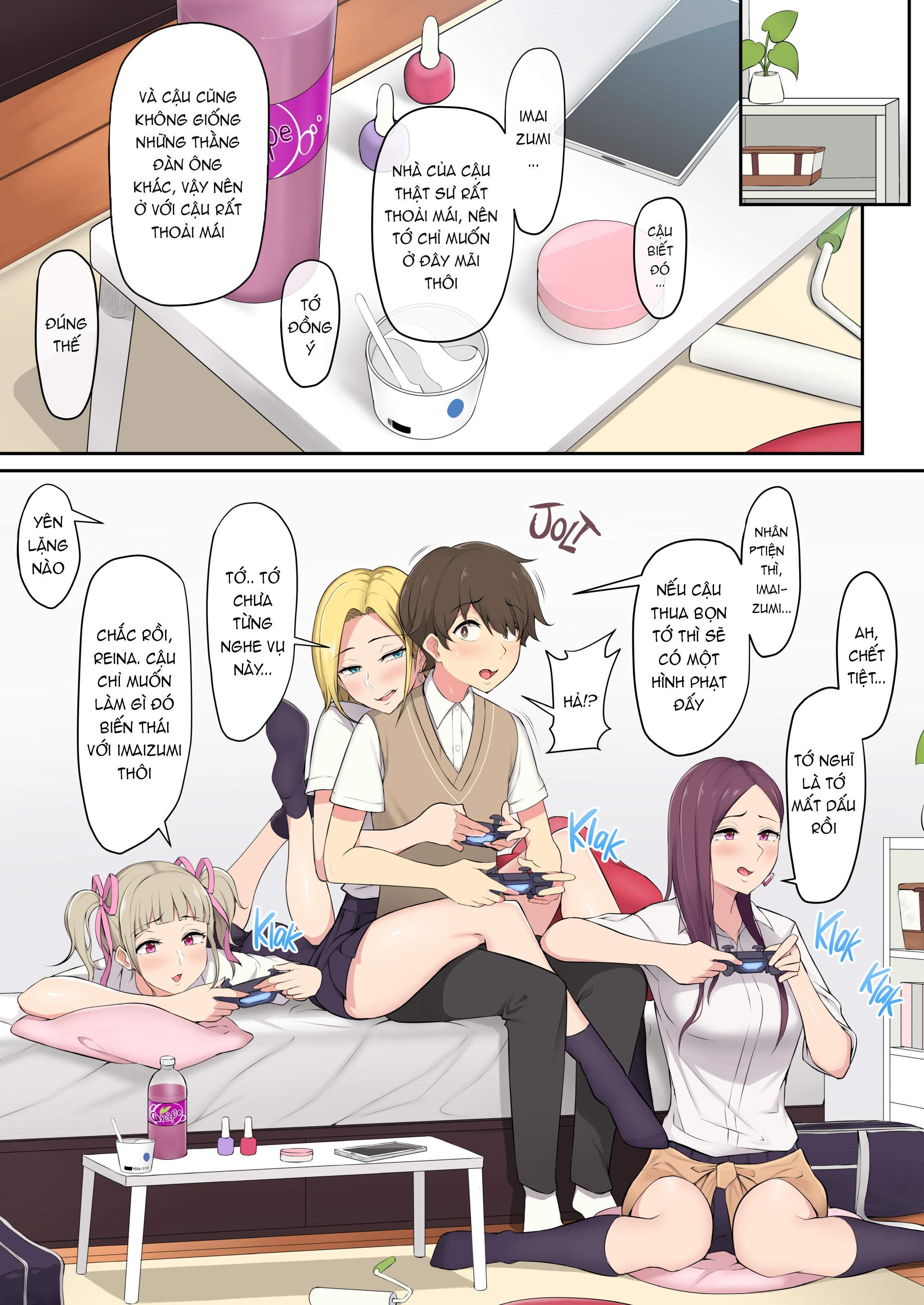 Đọc truyện hentai Imaizumi đưa cả bầy Gyaru về nhà mình - Chap 1