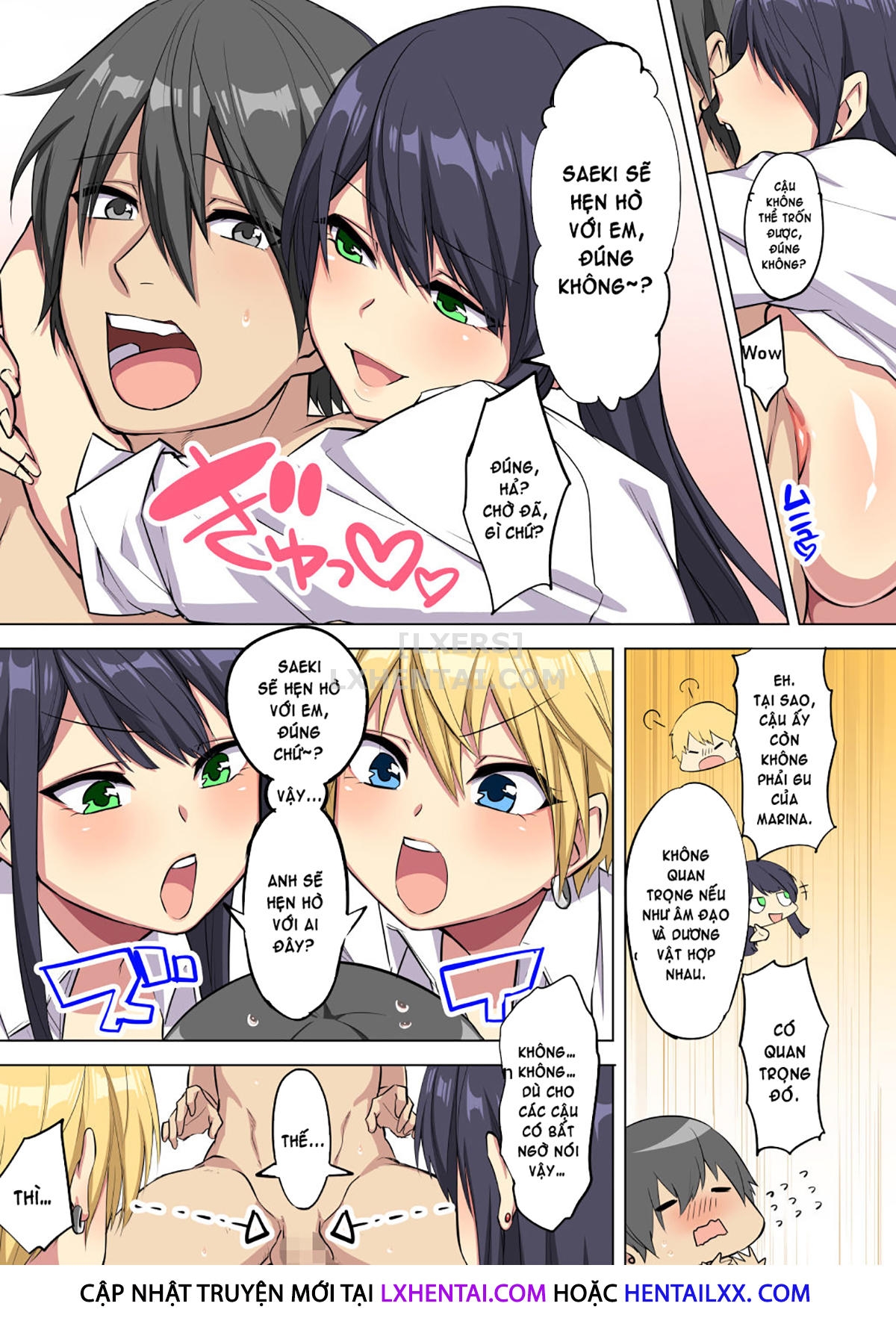 Đọc truyện hentai My Big Cock Is Getting Squeezed By Huge Breasted Bitch Gals!! - Chap 1