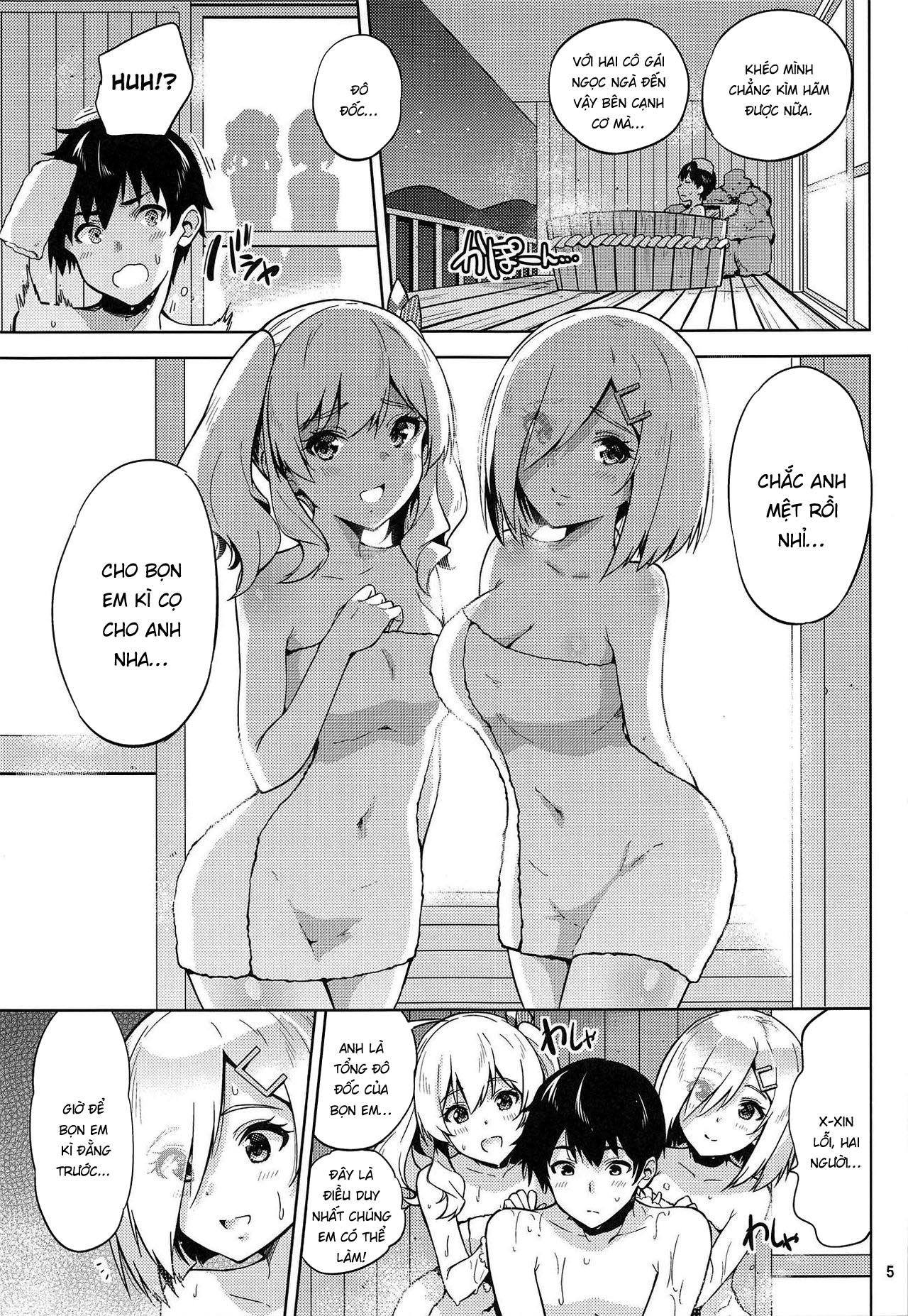 Đọc truyện hentai Kashima và Hamakaze ở suối nước nóng - Oneshot