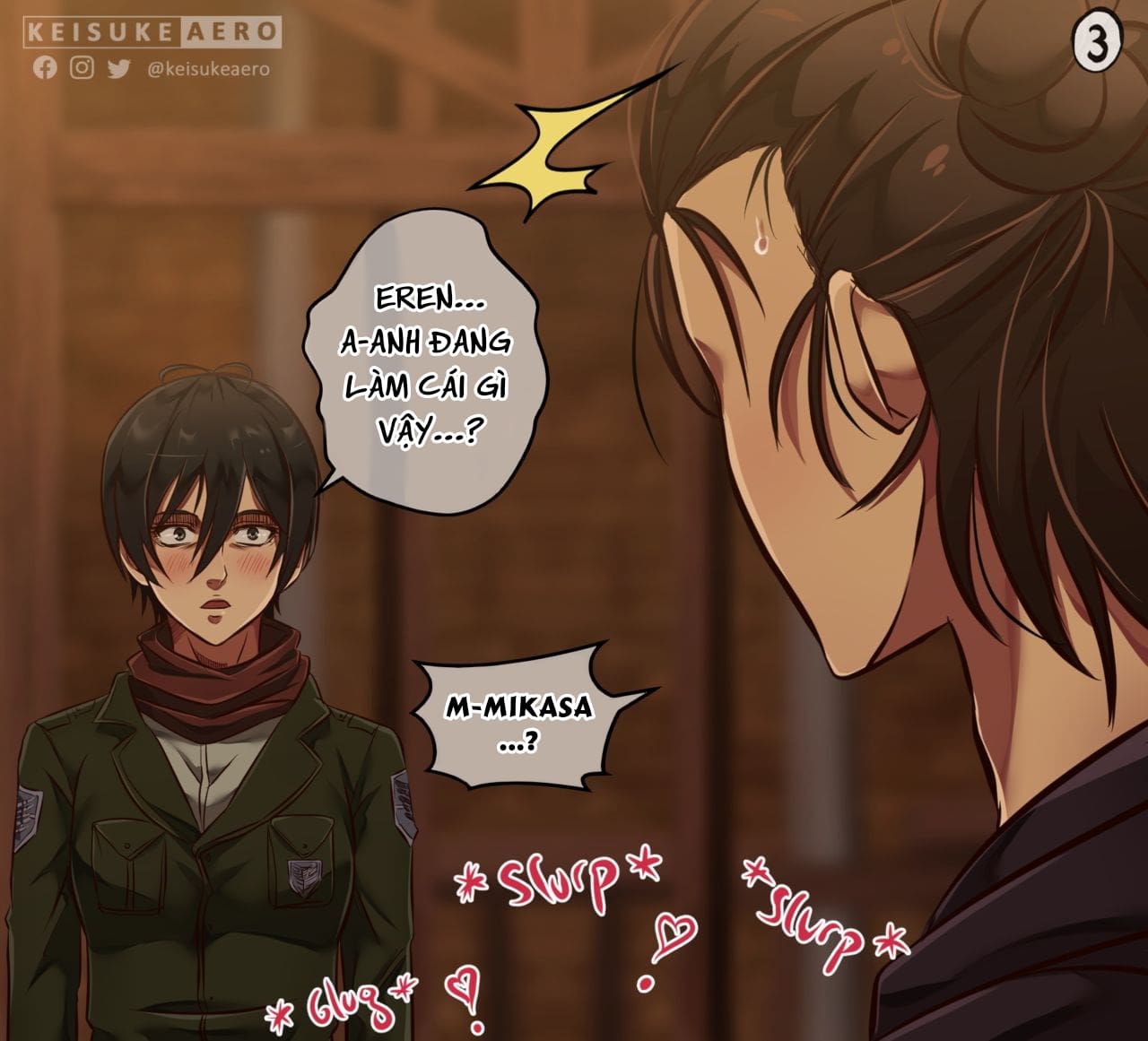 Đọc truyện hentai Tuyển Tập Eren Yeager - Chap 2. Eren x Mikasa x Annie